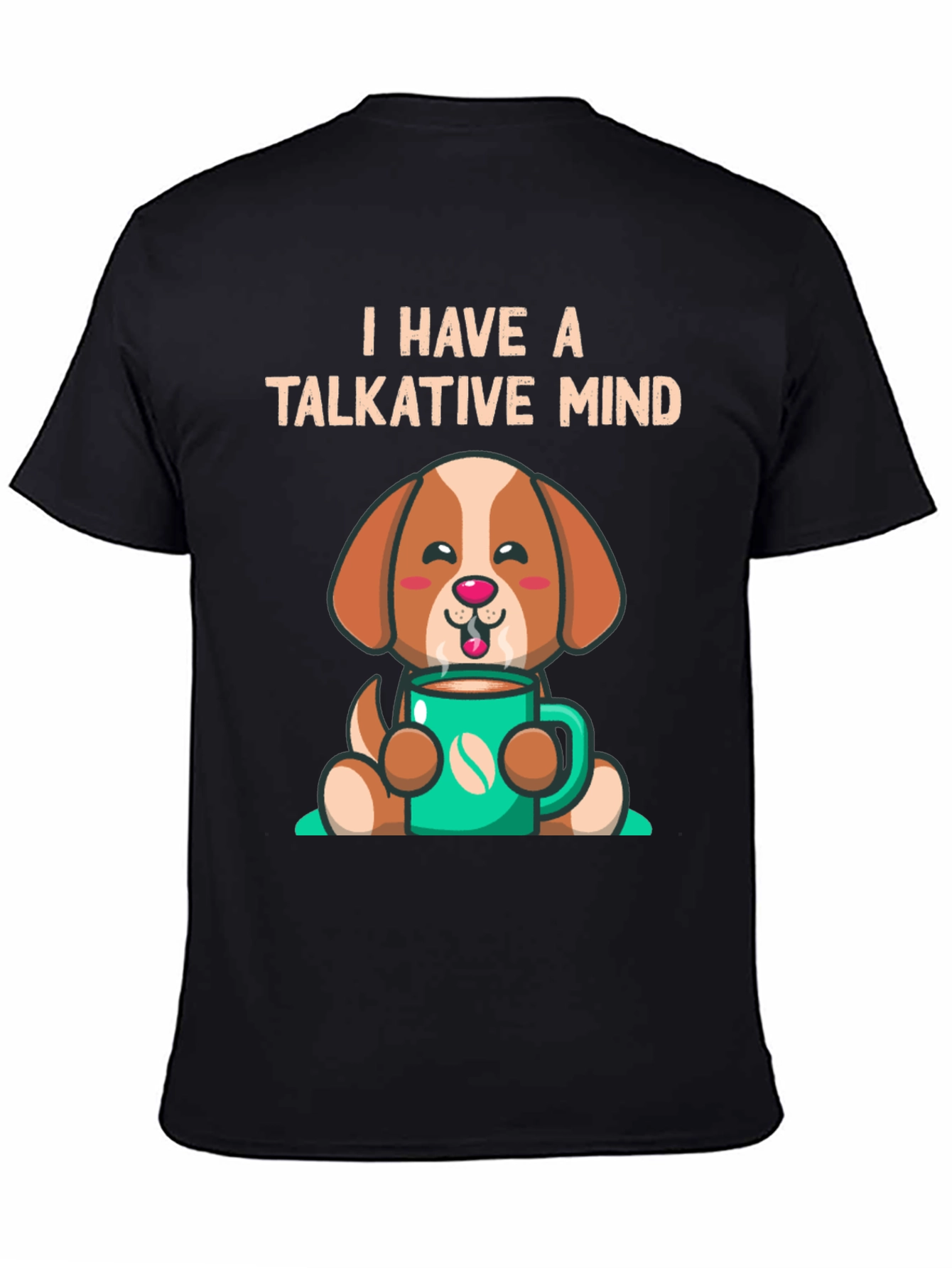 Black Talkative Mind Coffee Dog Graphic Tee view 4