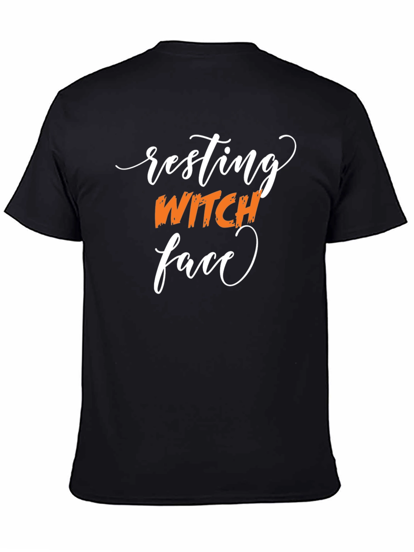 Black Resting Witch Face Black Tee view 4