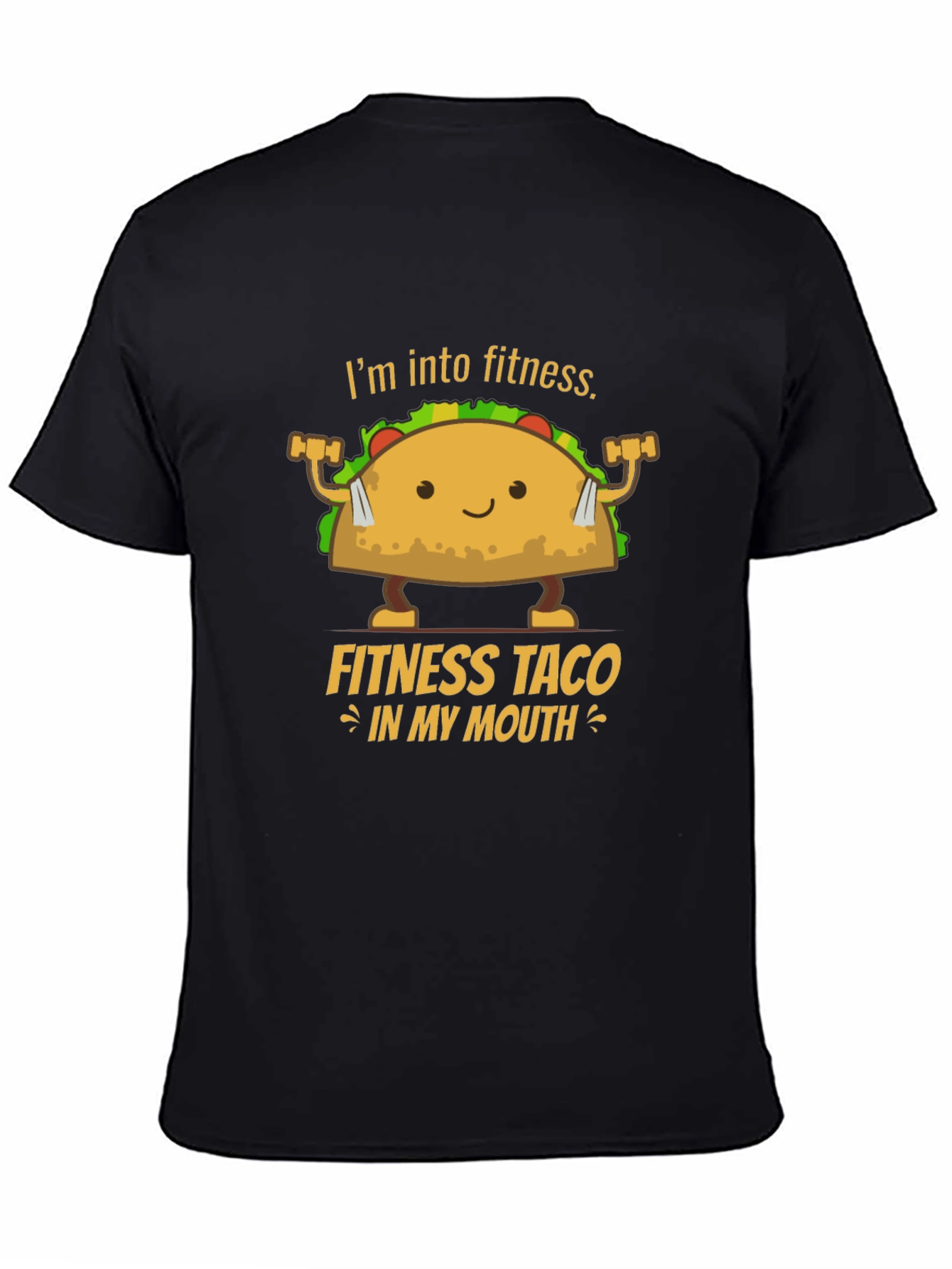 Black Fitness Taco T-Shirt - Humorous Workout Tee view 4