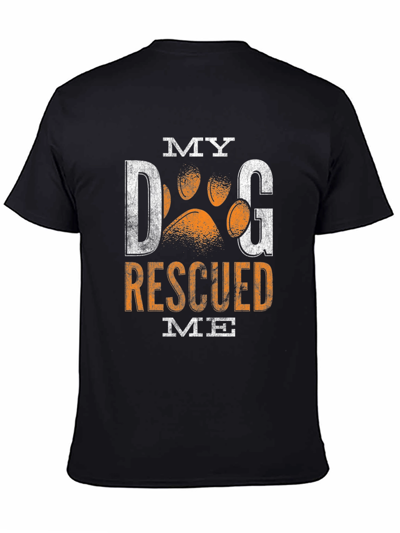 Black My Dog Rescued Me Black Graphic T-Shirt view 4
