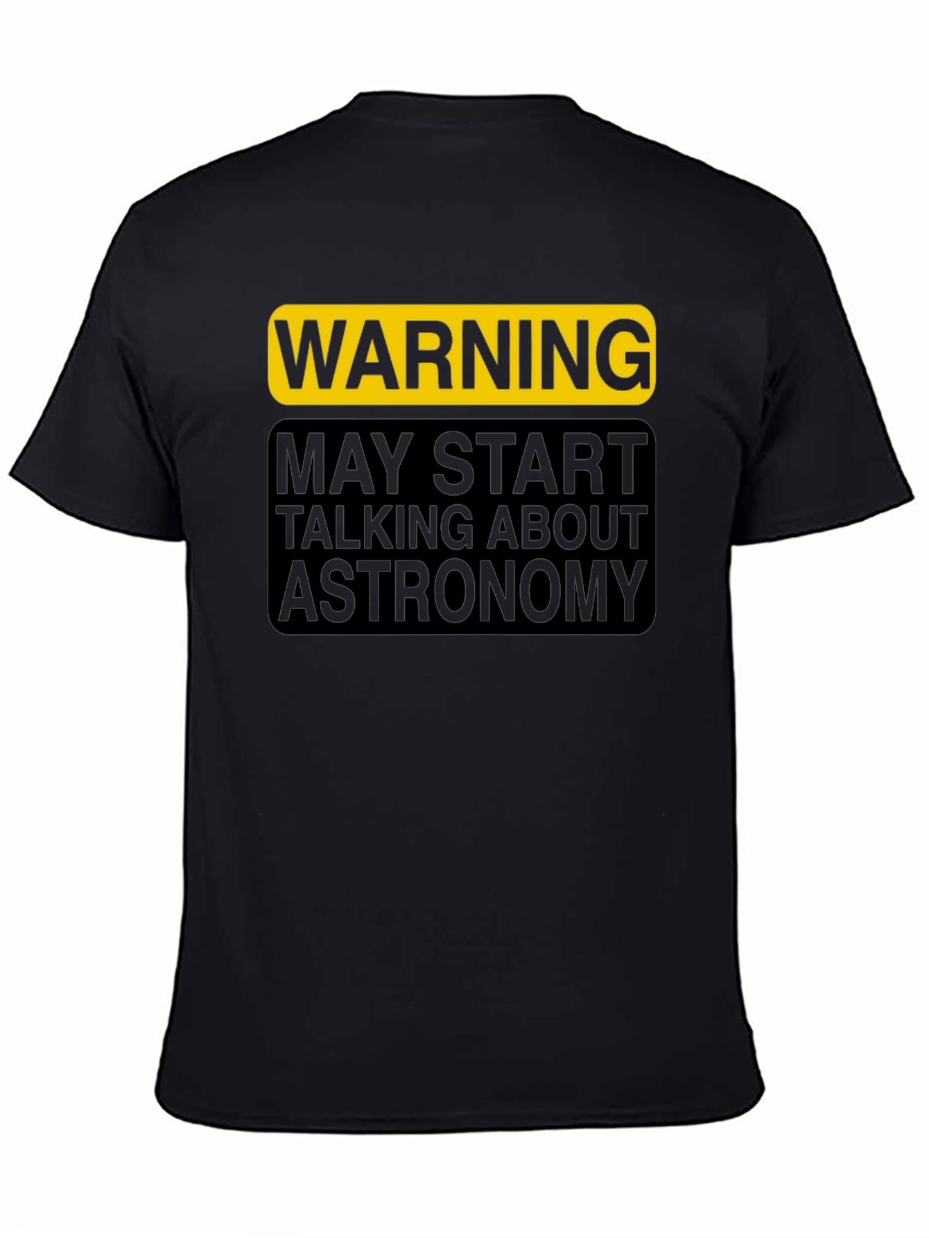 Black Warning Astronomy T-Shirt view 4