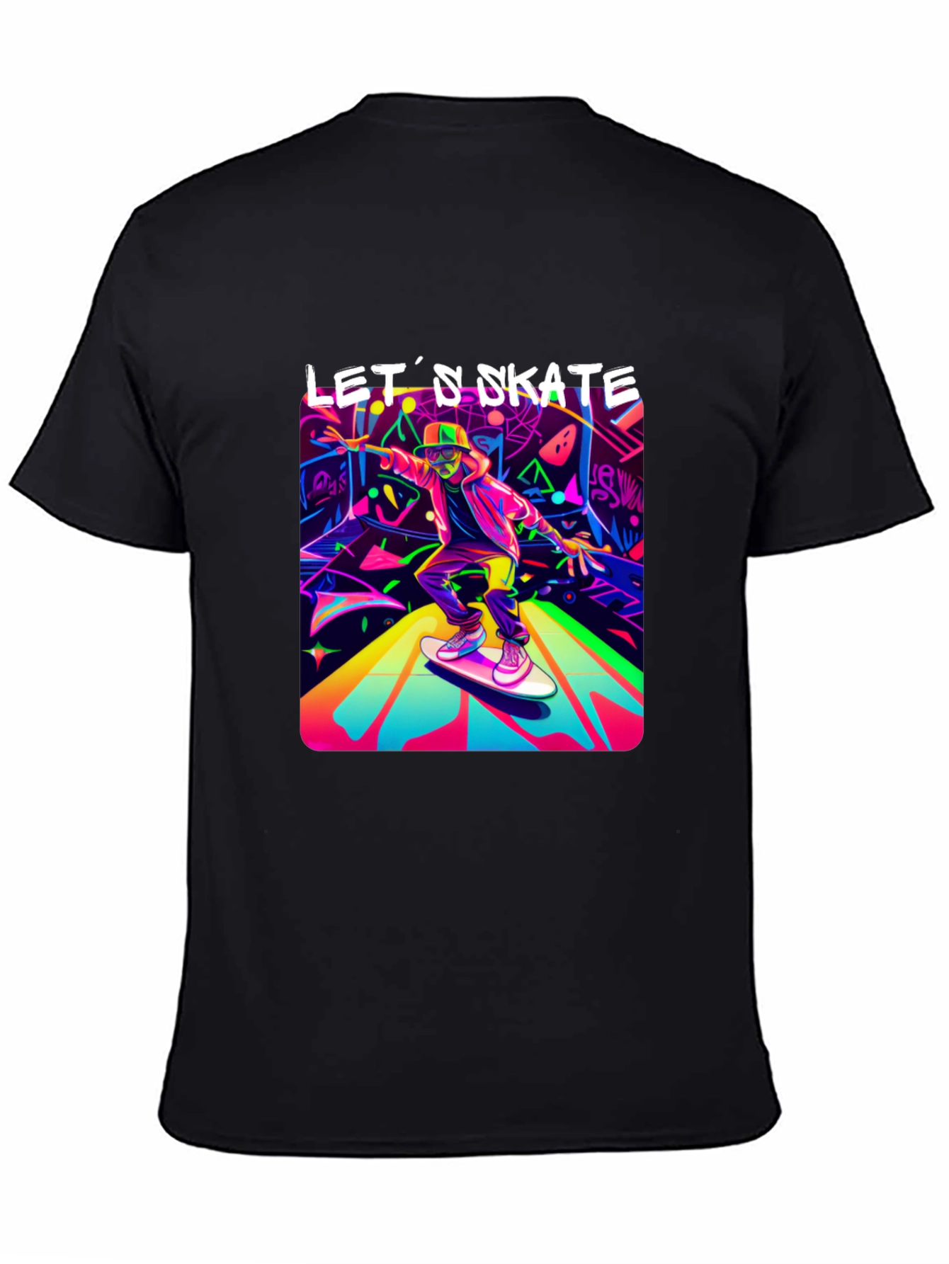 Black Let's Skate Graphic Tee view 4
