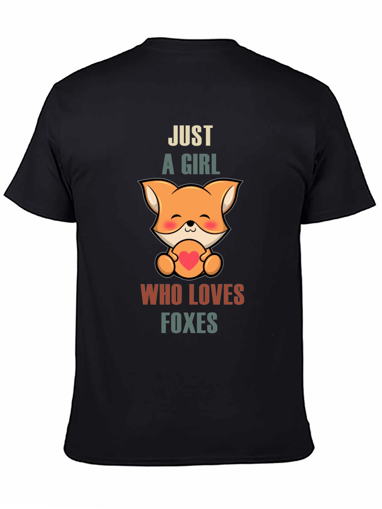 Black Cute Fox Lover Unisex T-Shirt view 4