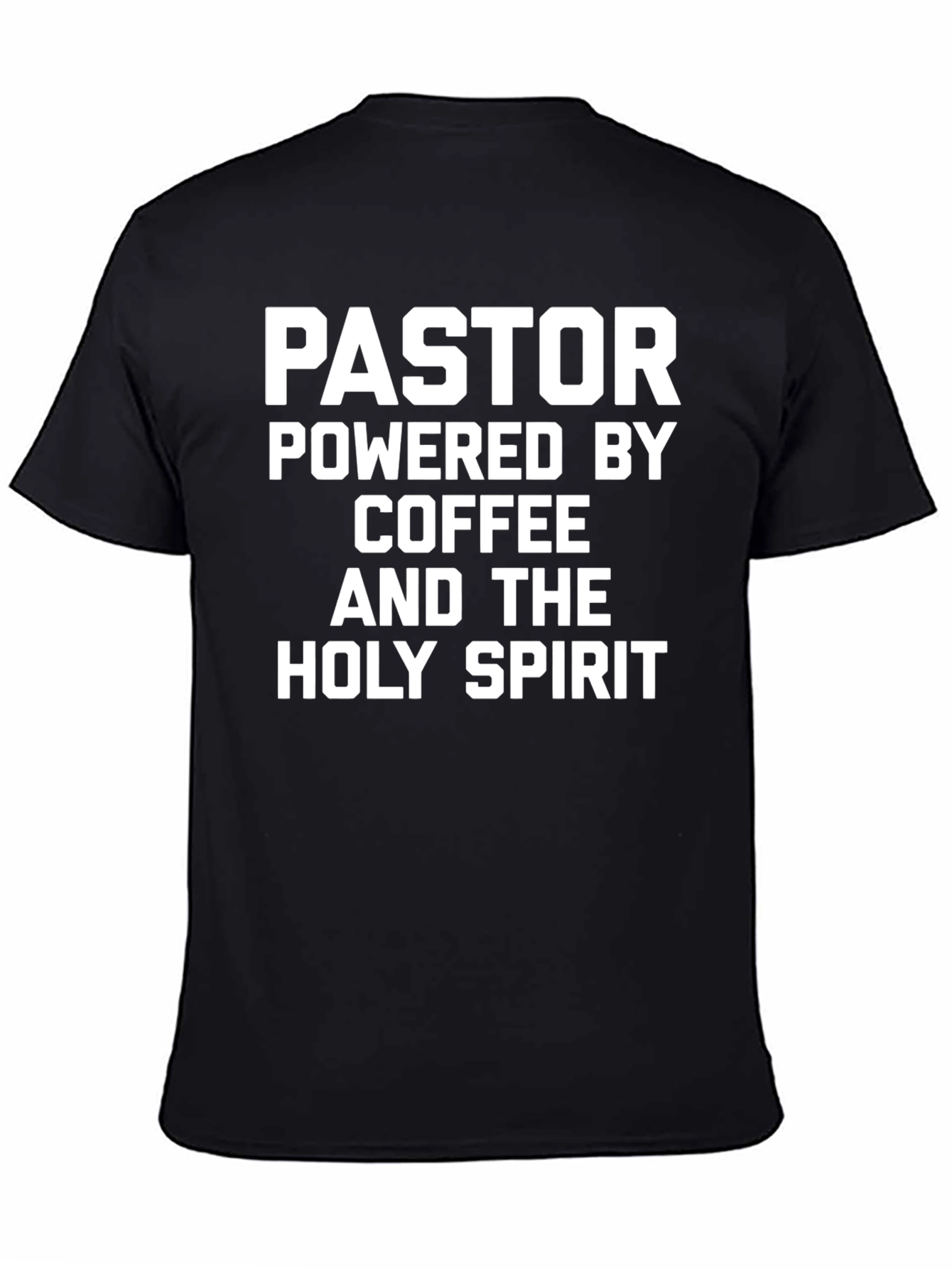 Black Pastor Powered By Coffee & Holy Spirit T-Shirt view 4