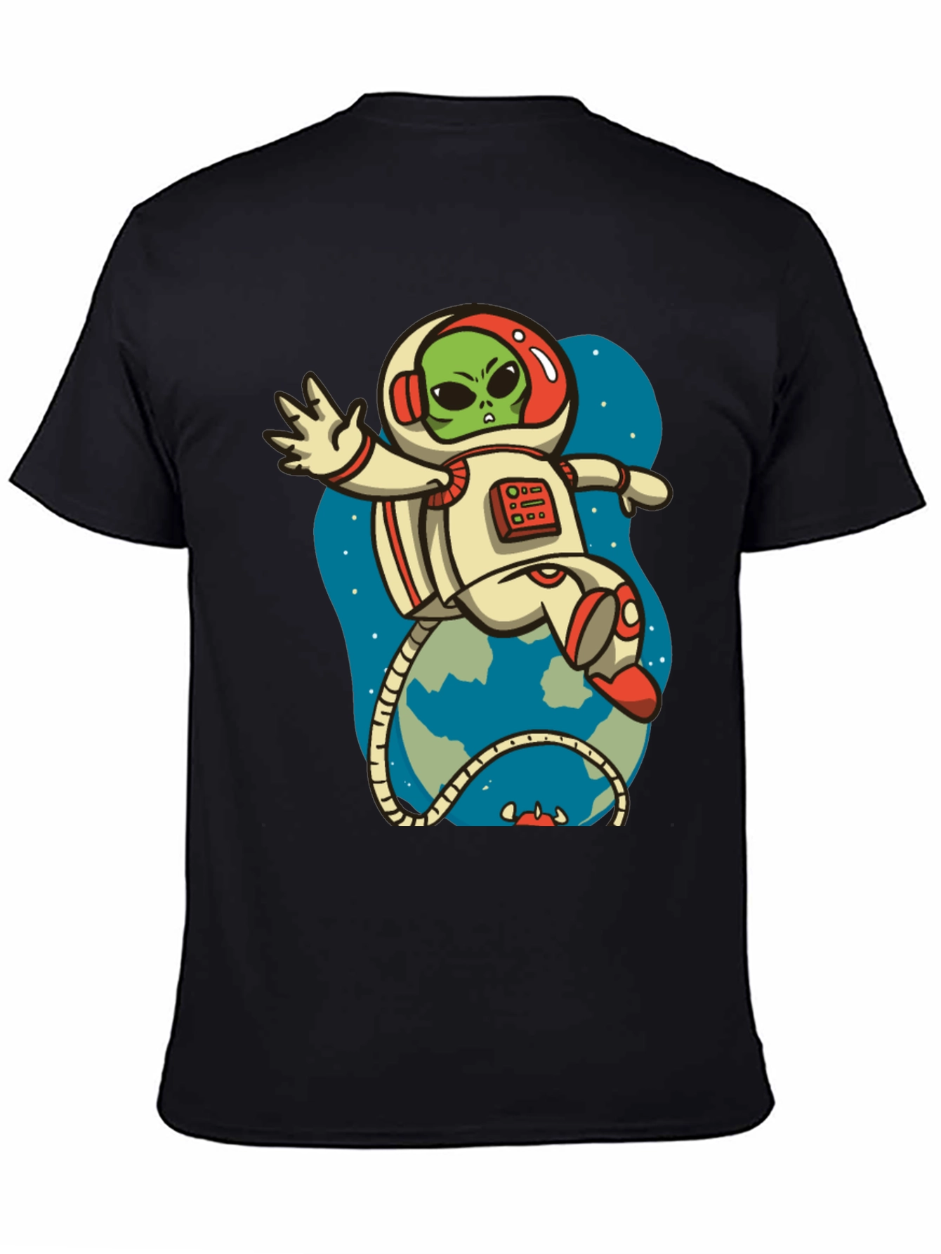 Black Alien Astronaut Graphic Tee view 4