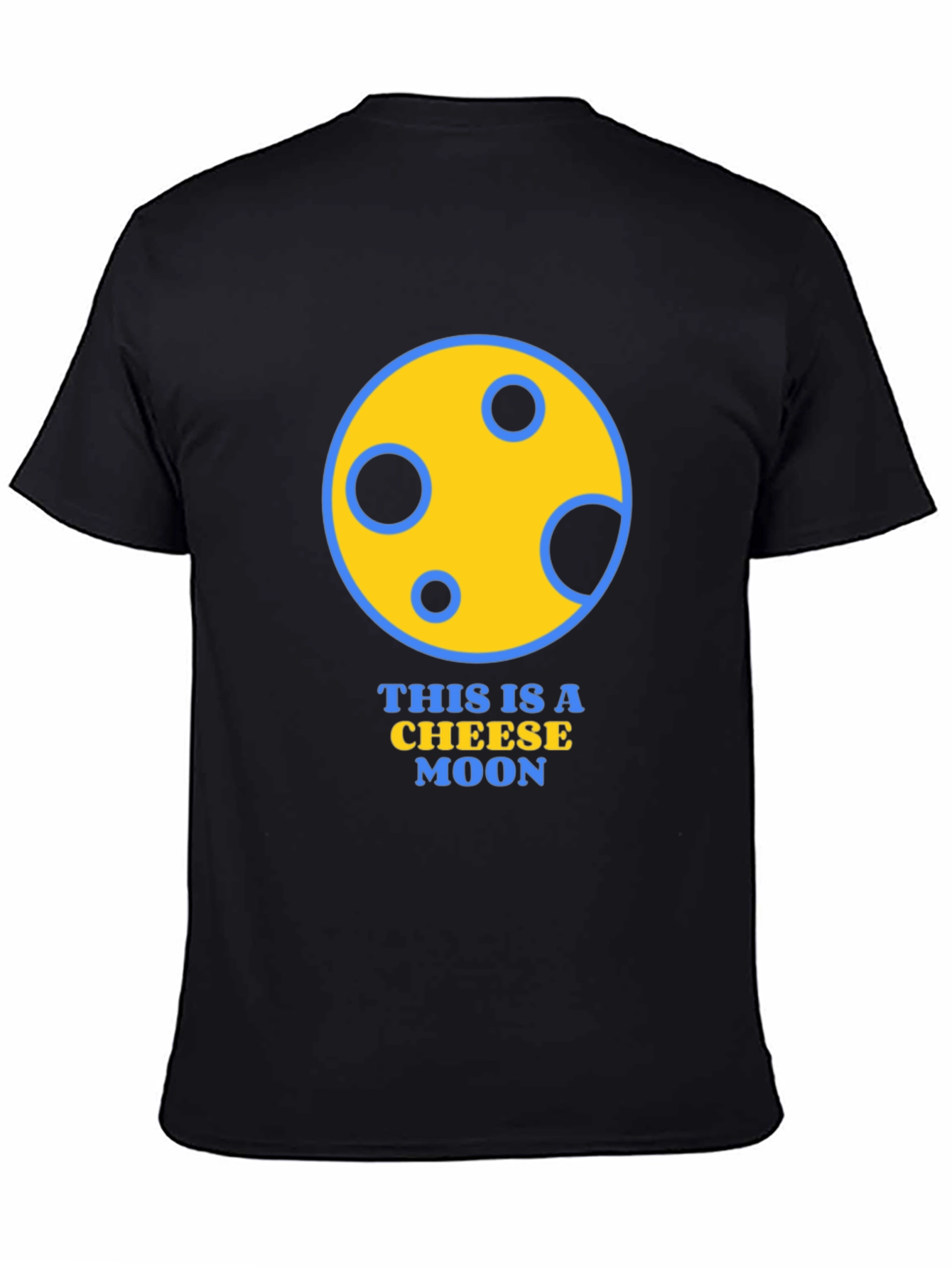 Black Cheese Moon Graphic T-Shirt - Funny Novelty Tee view 4