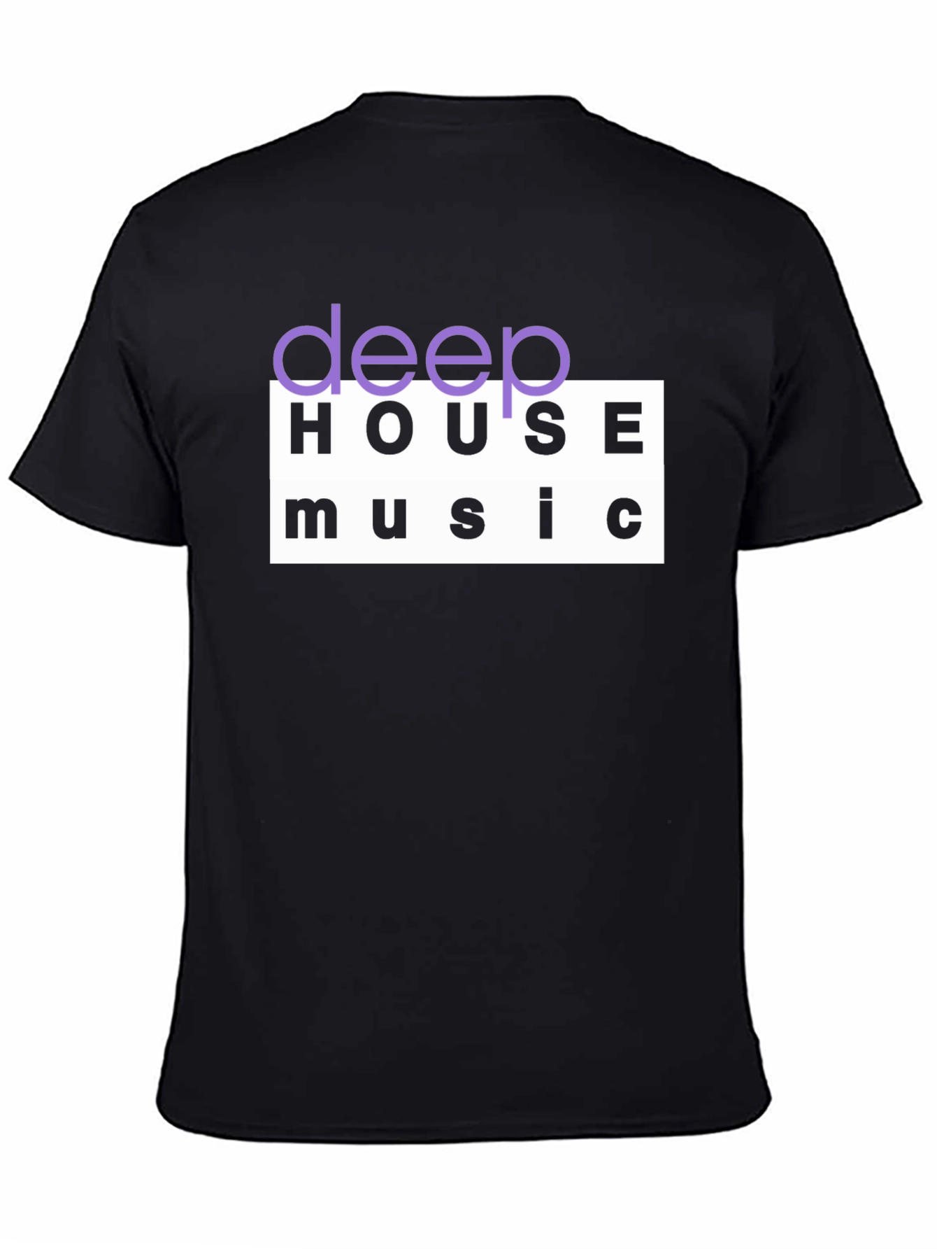 Black Deep House Music Black Graphic T-Shirt view 4
