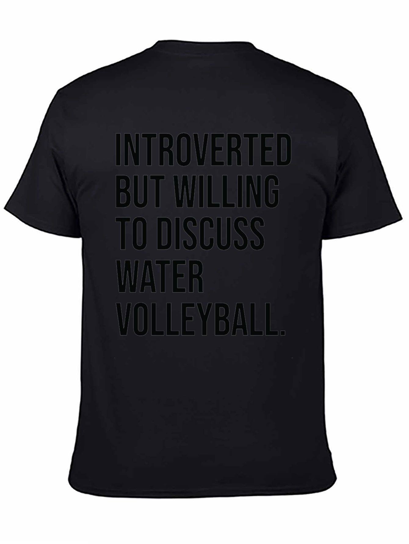 Black Introverted Water Volleyball T-Shirt view 4