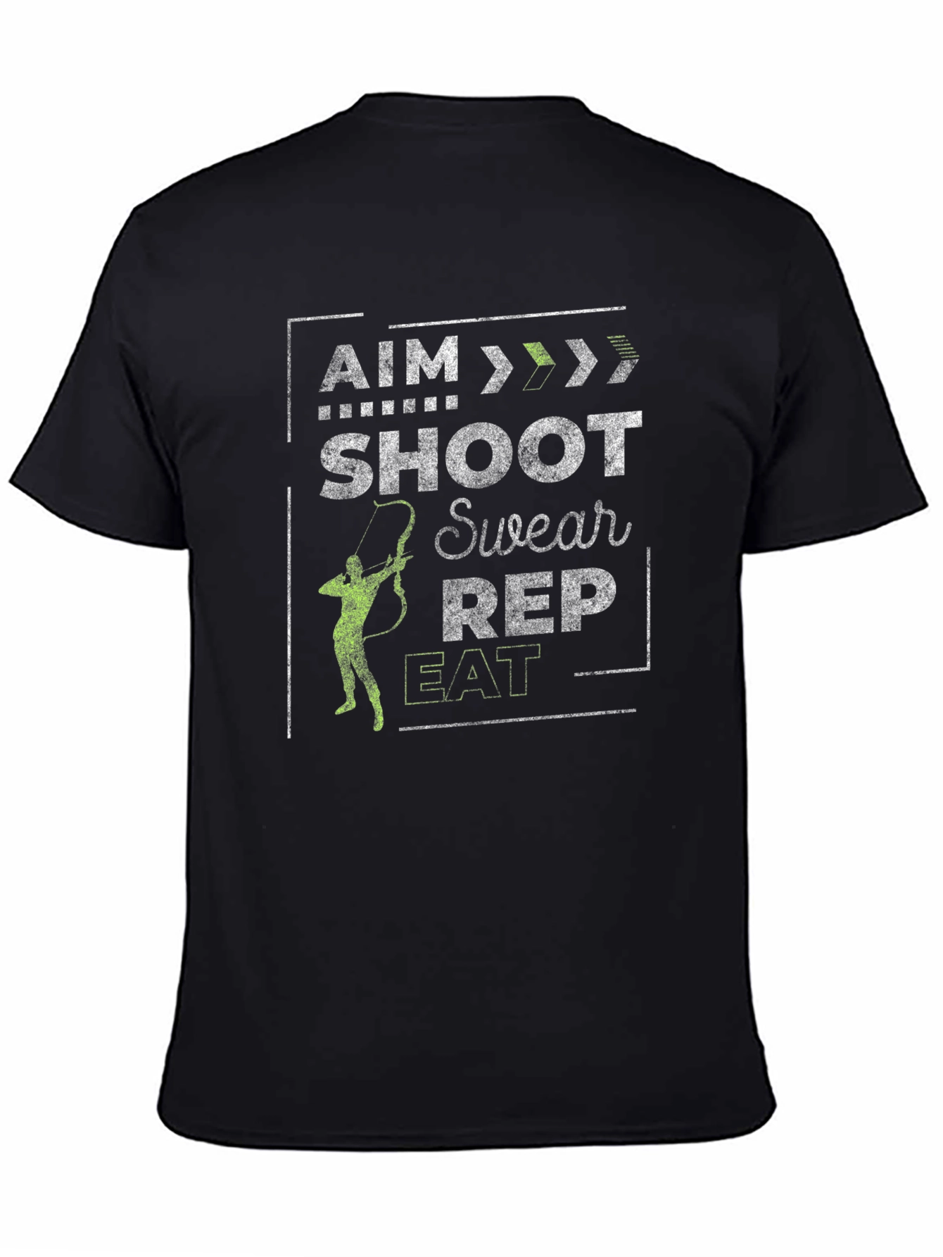 Black Archer T-Shirt - Aim, Shoot, Swear, Rep, Eat view 4