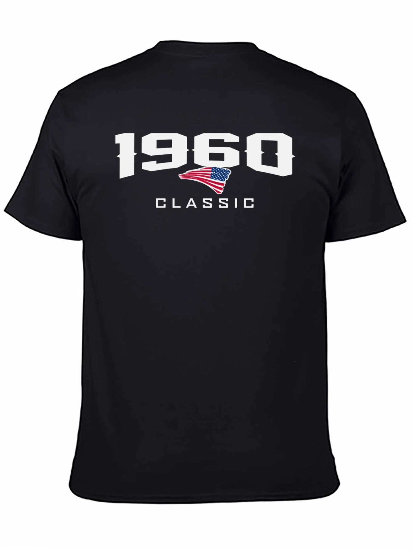 Black 1960 Classic Patriotic T-Shirt view 4