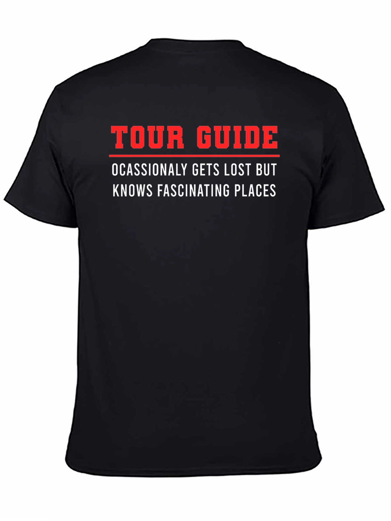 Black Funny Tour Guide T-Shirt view 4
