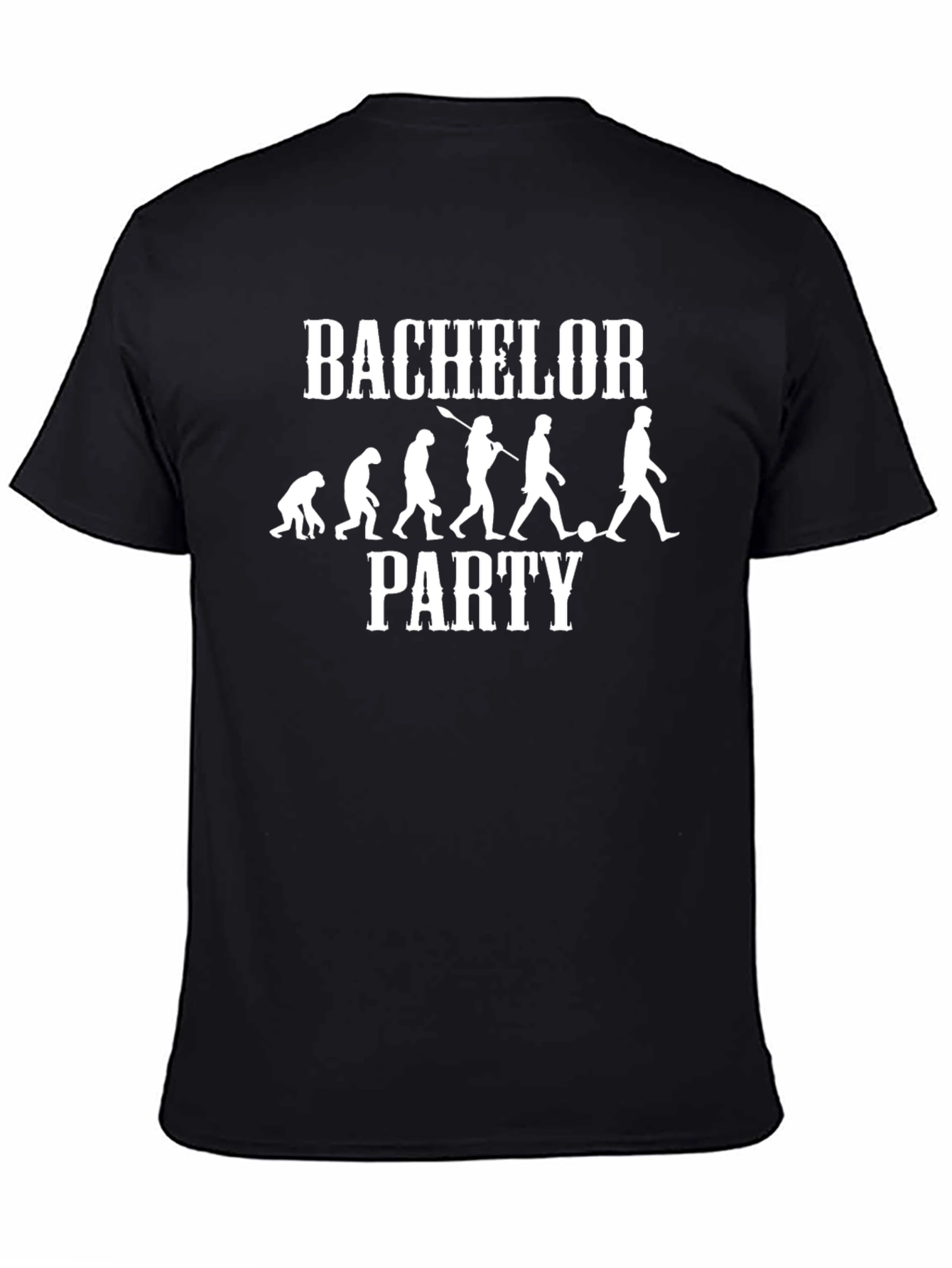 Black Bachelor Party Evolution T-Shirt - Funny Groom Tee view 4