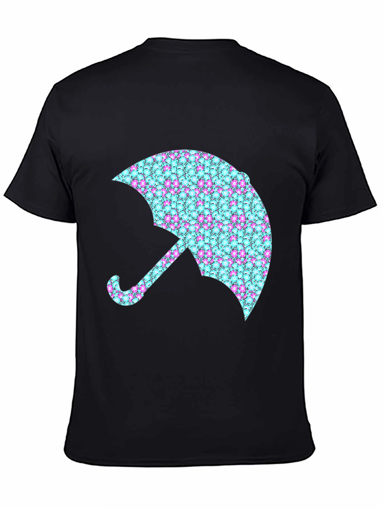 Black Funky Umbrella Graphic Tee - Black view 4