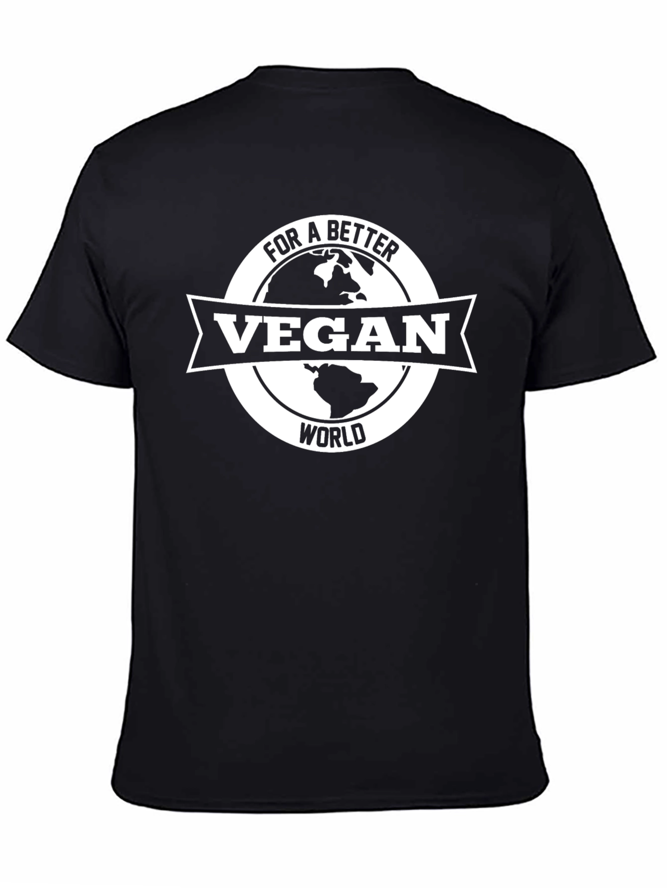 Black Vegan World T-Shirt: For a Better World view 4