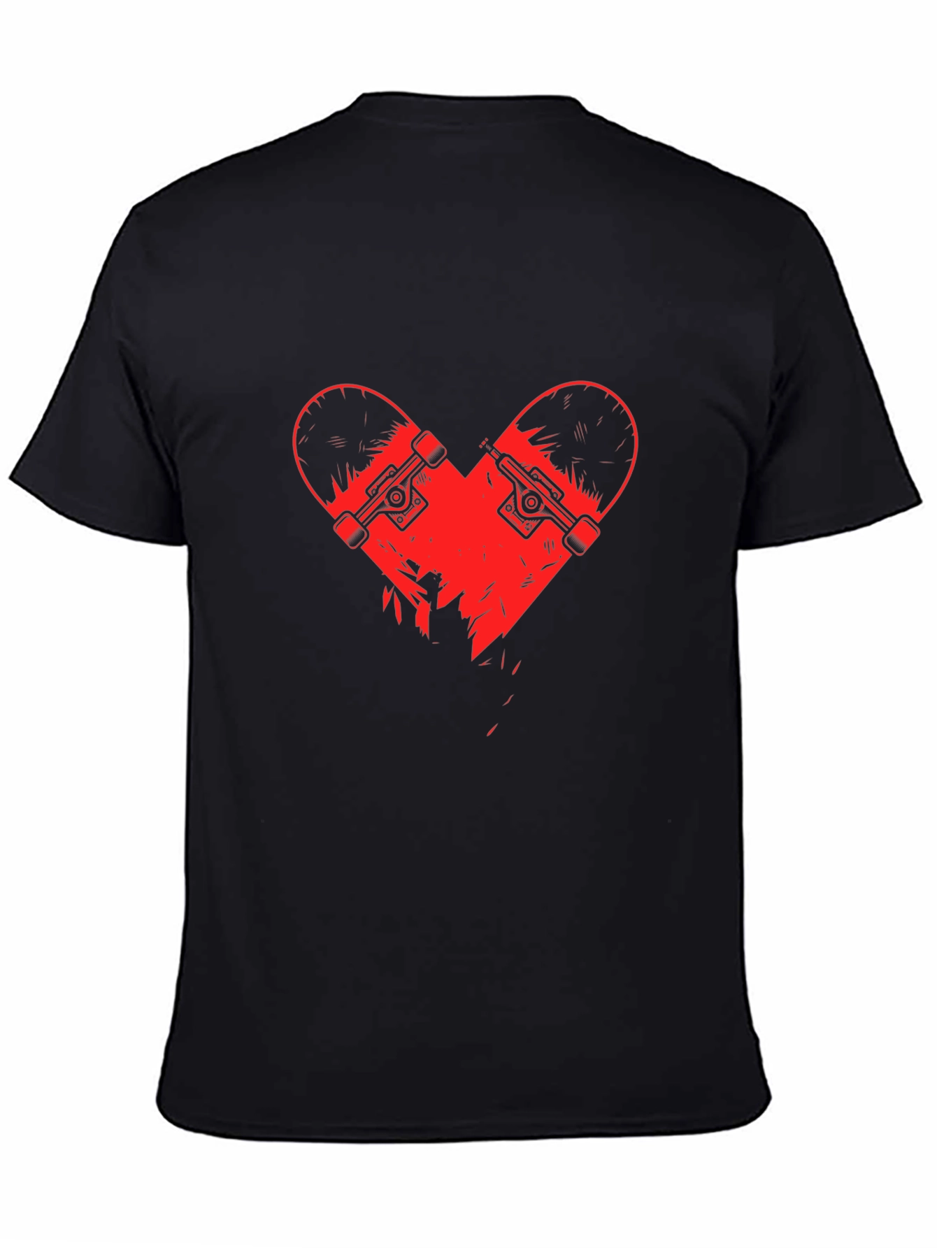 Black Skate Heart Graphic Tee - Black view 4