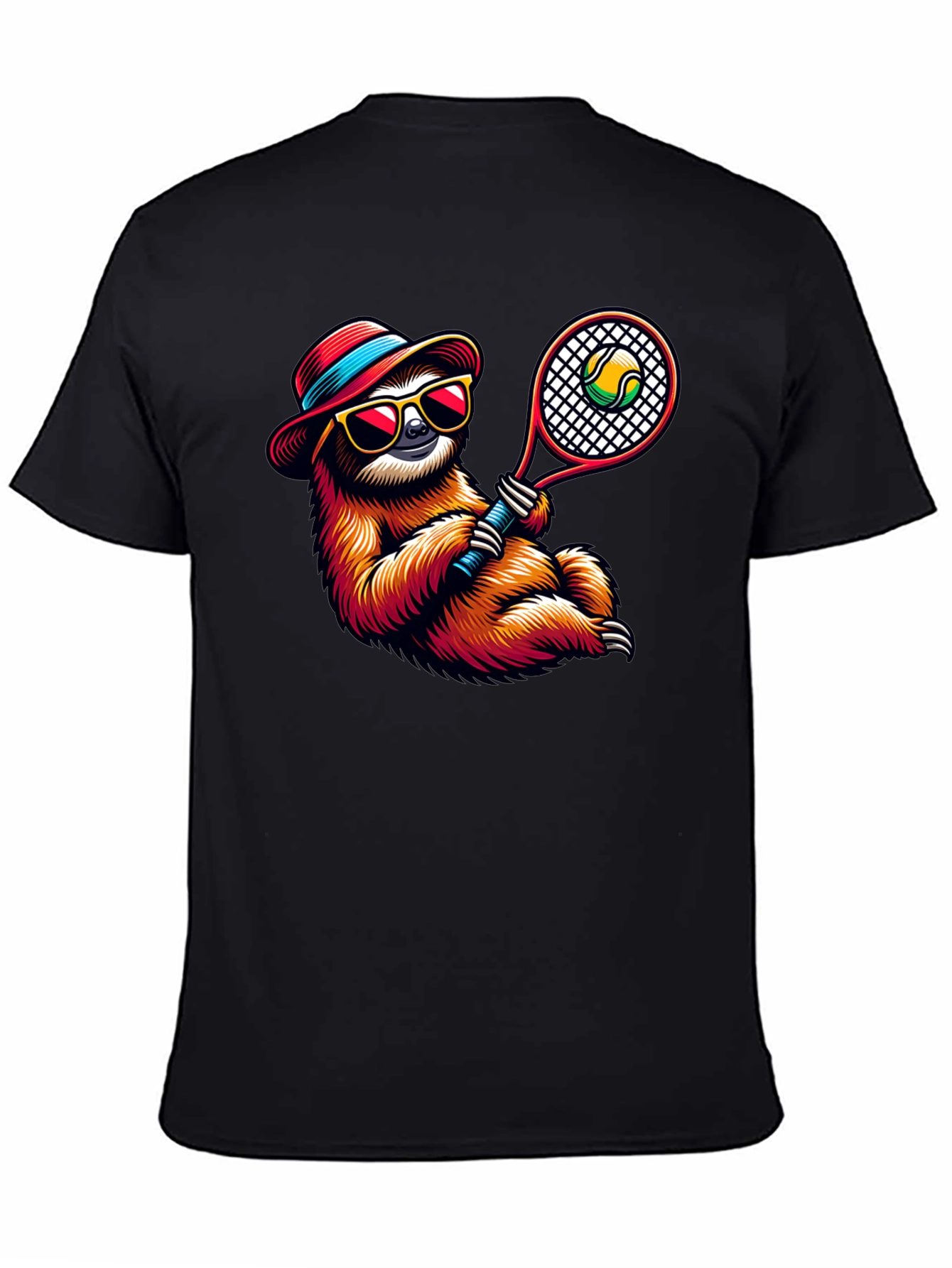 Black Tennis Sloth Graphic Tee - Cool & Casual! view 4
