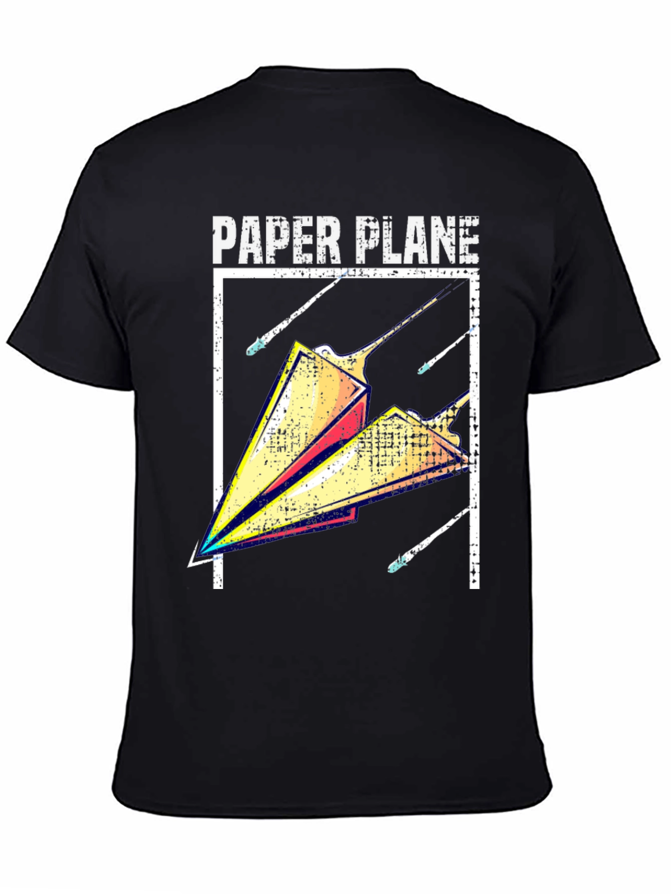 Black Paper Plane Graphic Tee - Modern Casual Style view 4