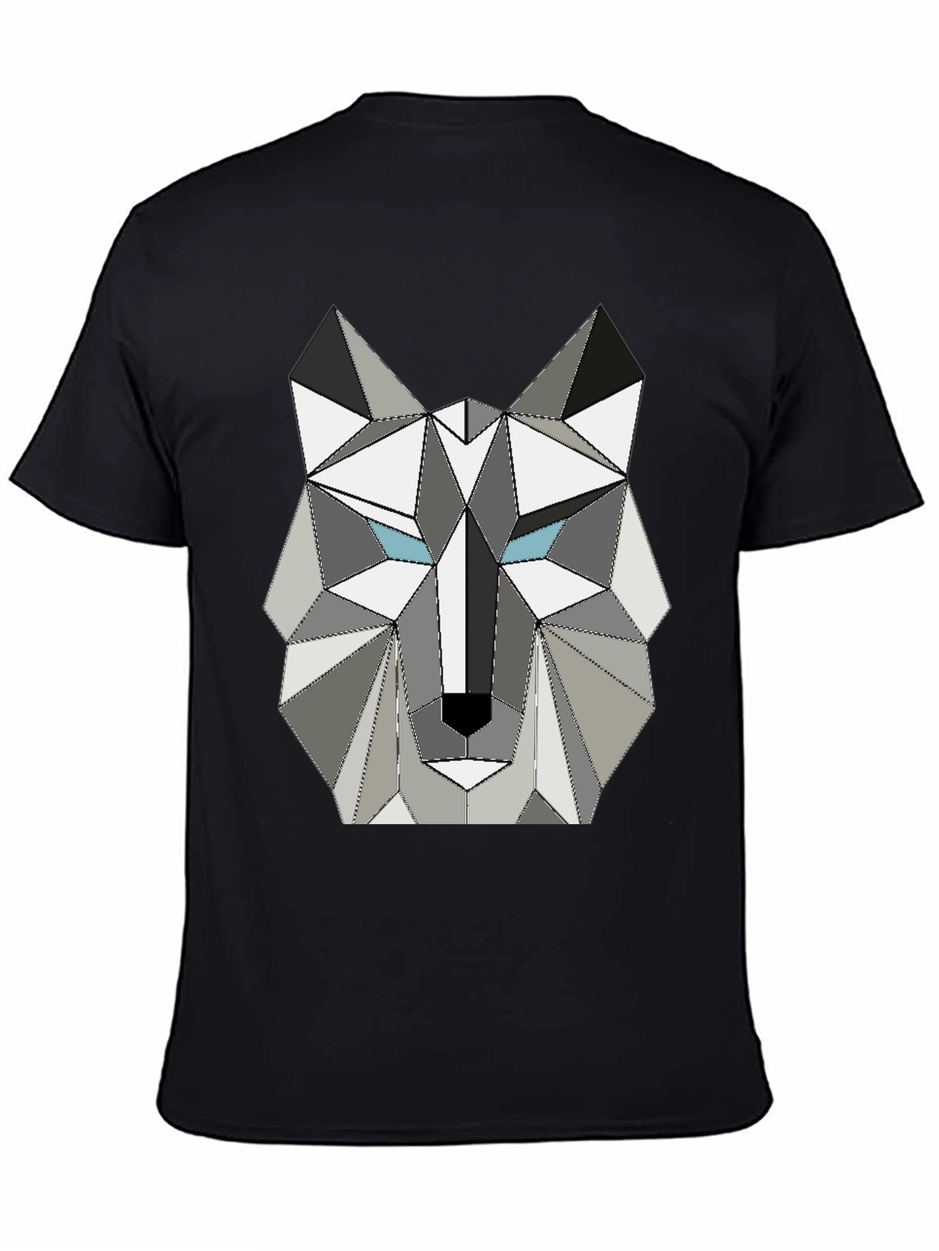 Black Geometric Wolf Graphic Tee - Modern Style view 4