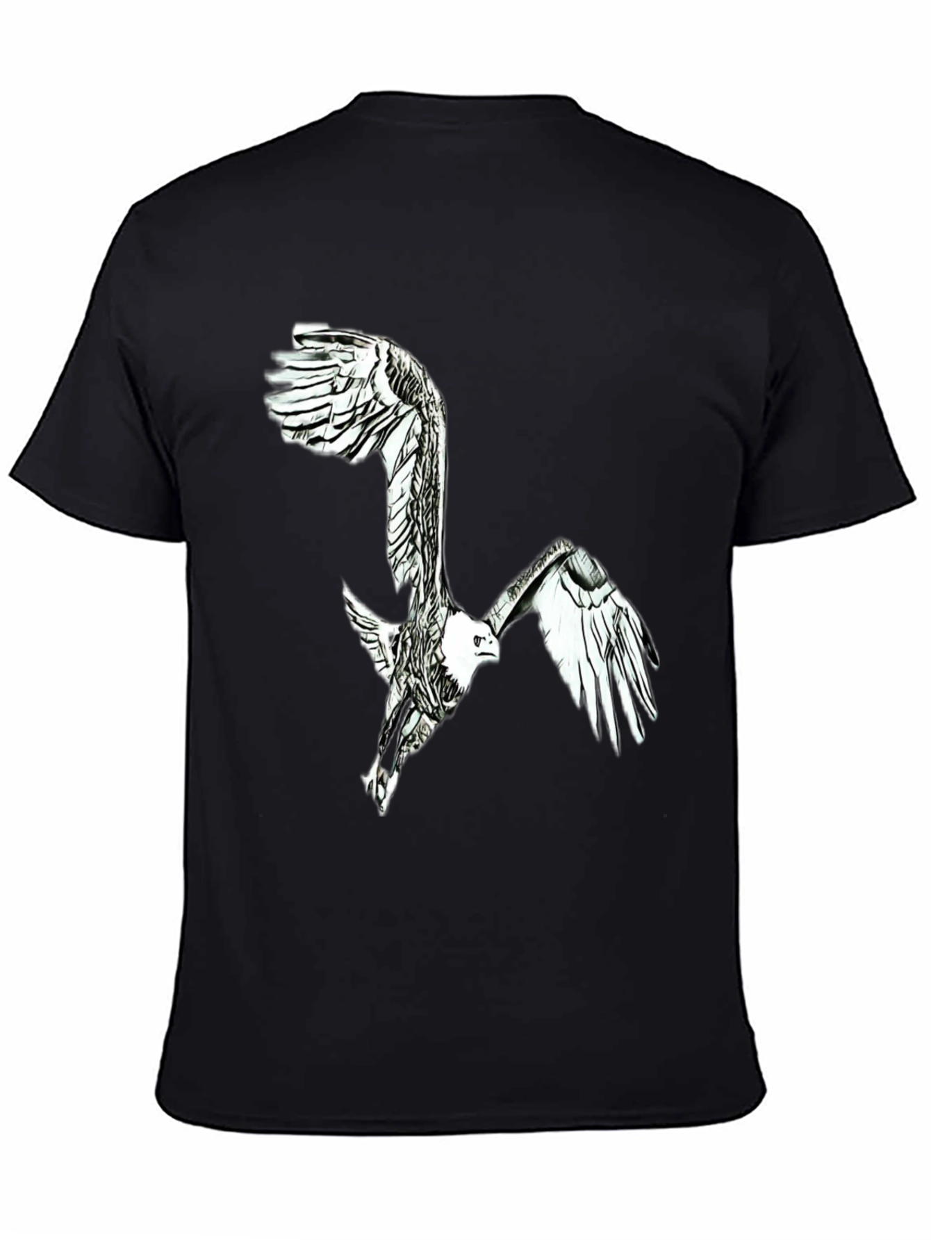 Black Eagle Graphic Black T-Shirt - Men's Fashion view 4