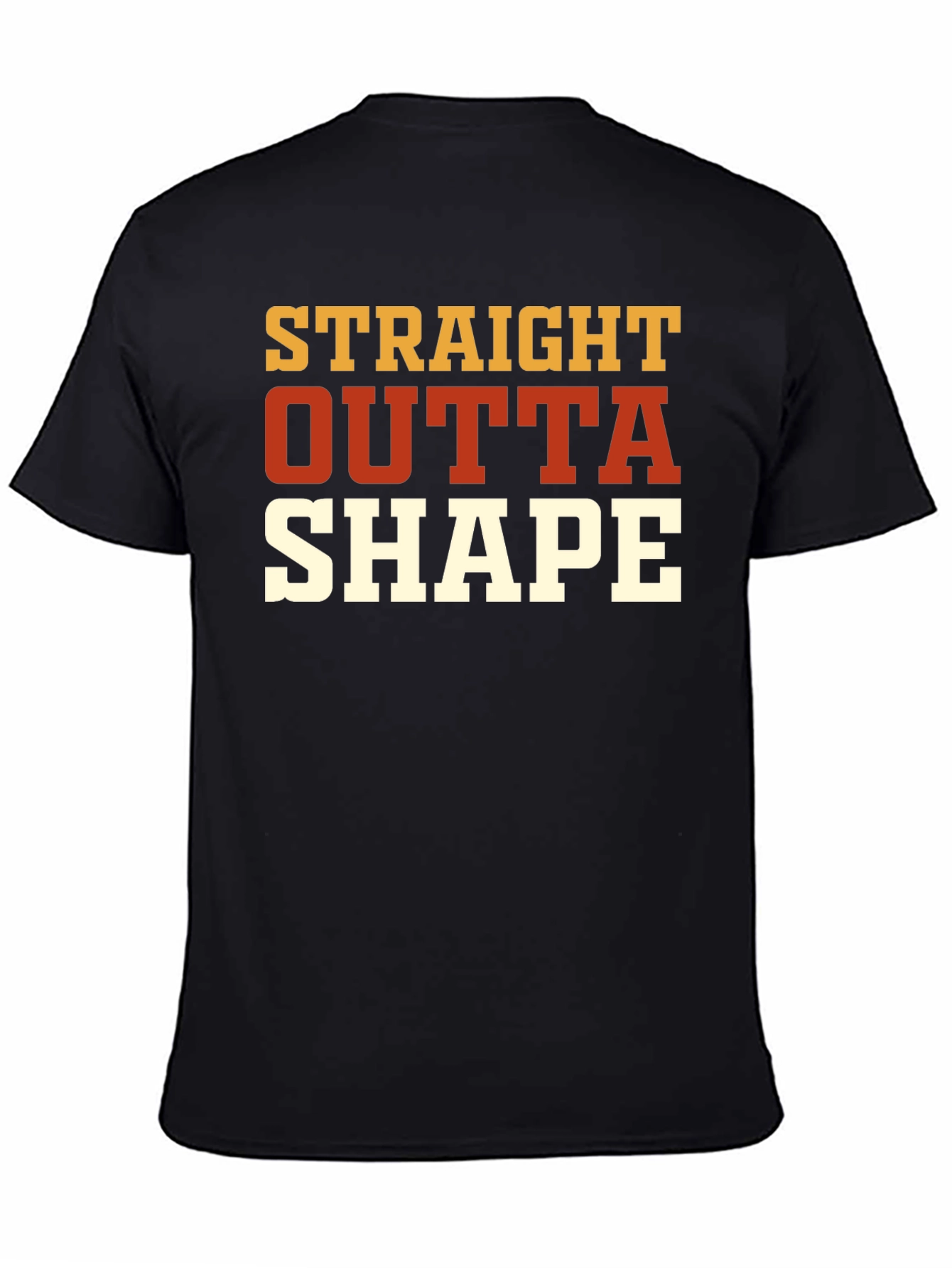 Black Straight Outta Shape Black Graphic T-Shirt view 4
