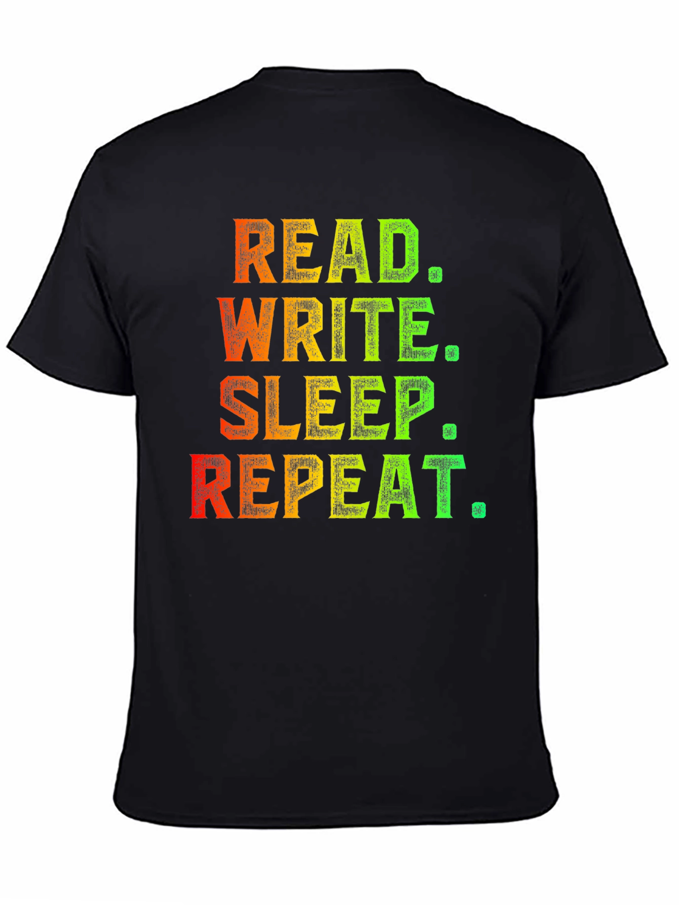 Black Read Write Sleep Repeat Graphic T-Shirt view 4