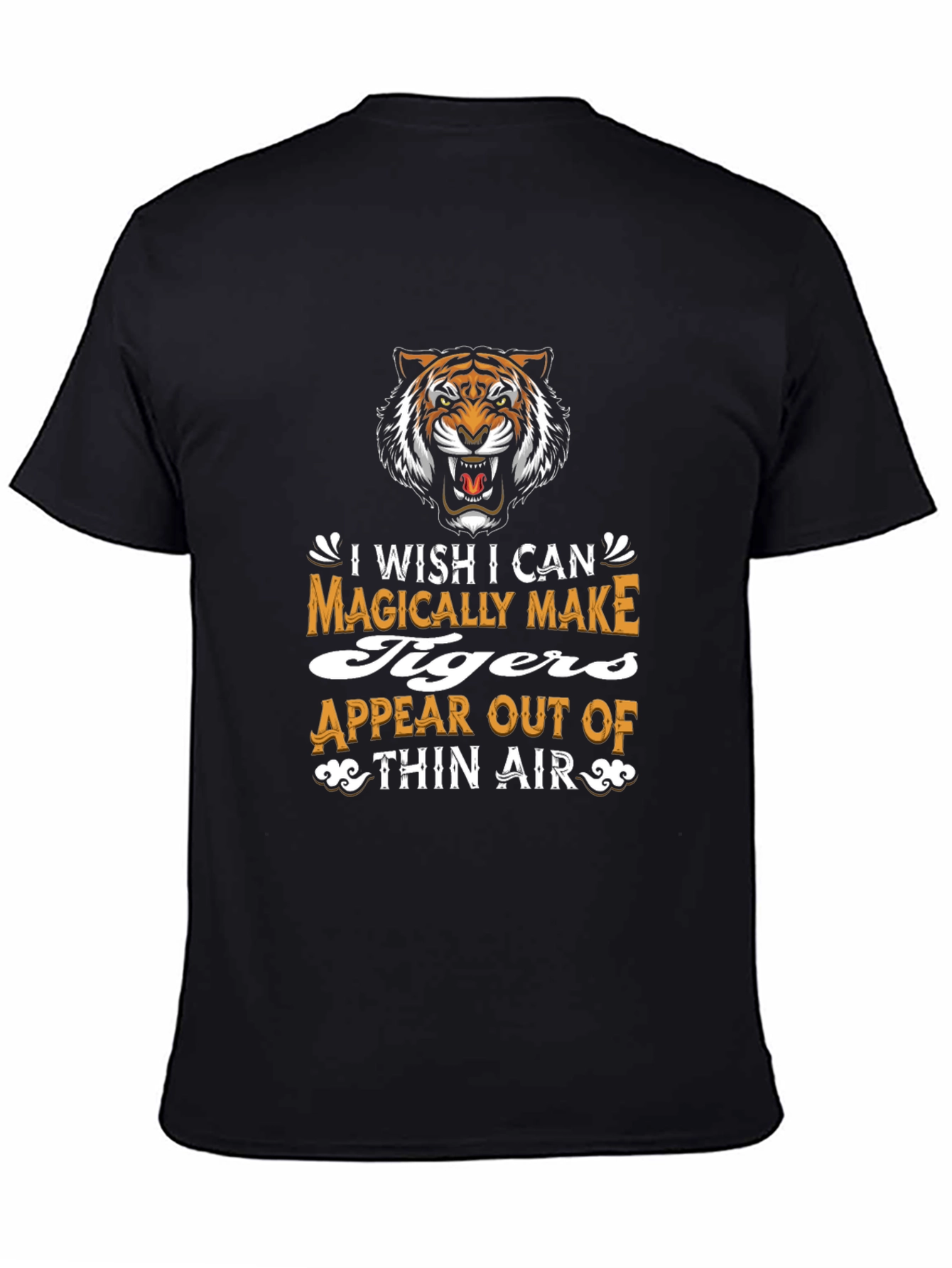 Black Magical Tiger Graphic Tee - Black Cotton Blend view 4