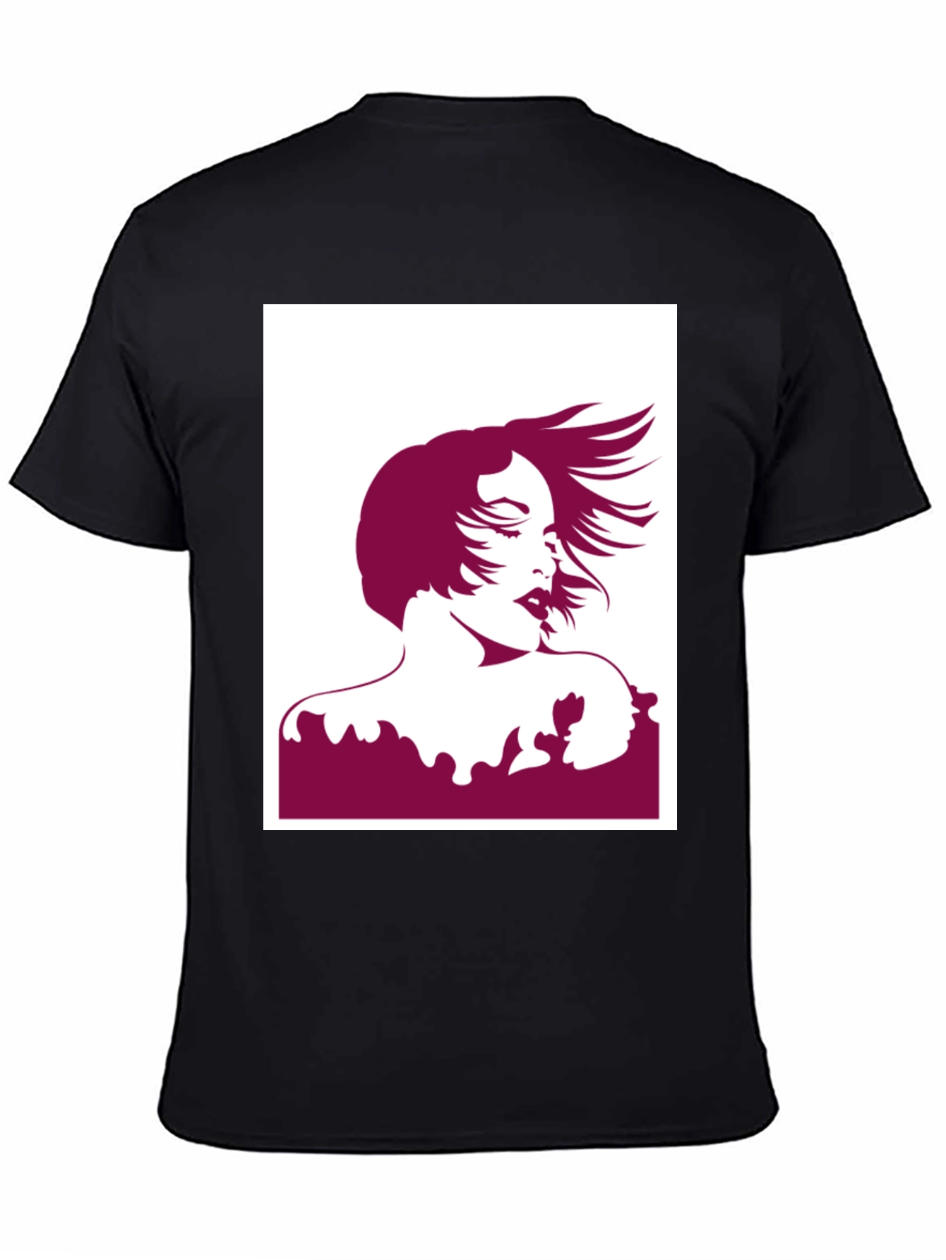 Black Silhouette Graphic Tee - Black Cotton Blend view 4