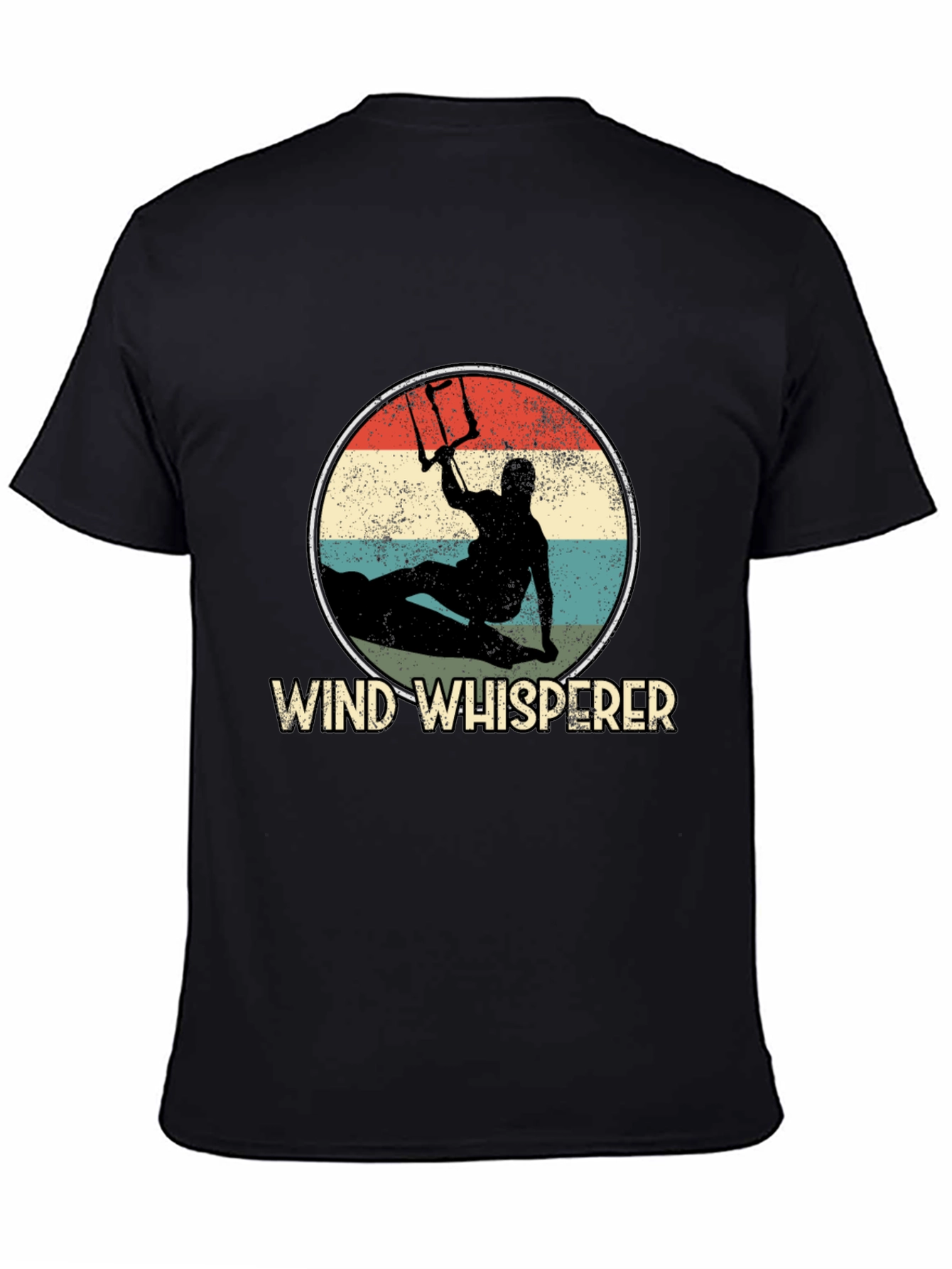 Black Wind Whisperer Kitesurfing Graphic Tee view 4