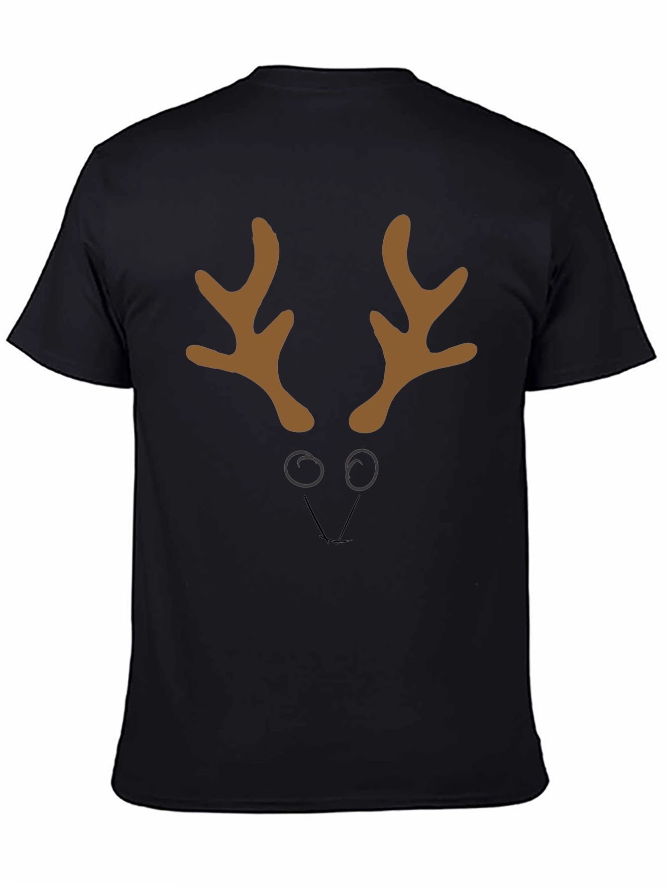 Black Reindeer Face Graphic Tee - Holiday Style view 4