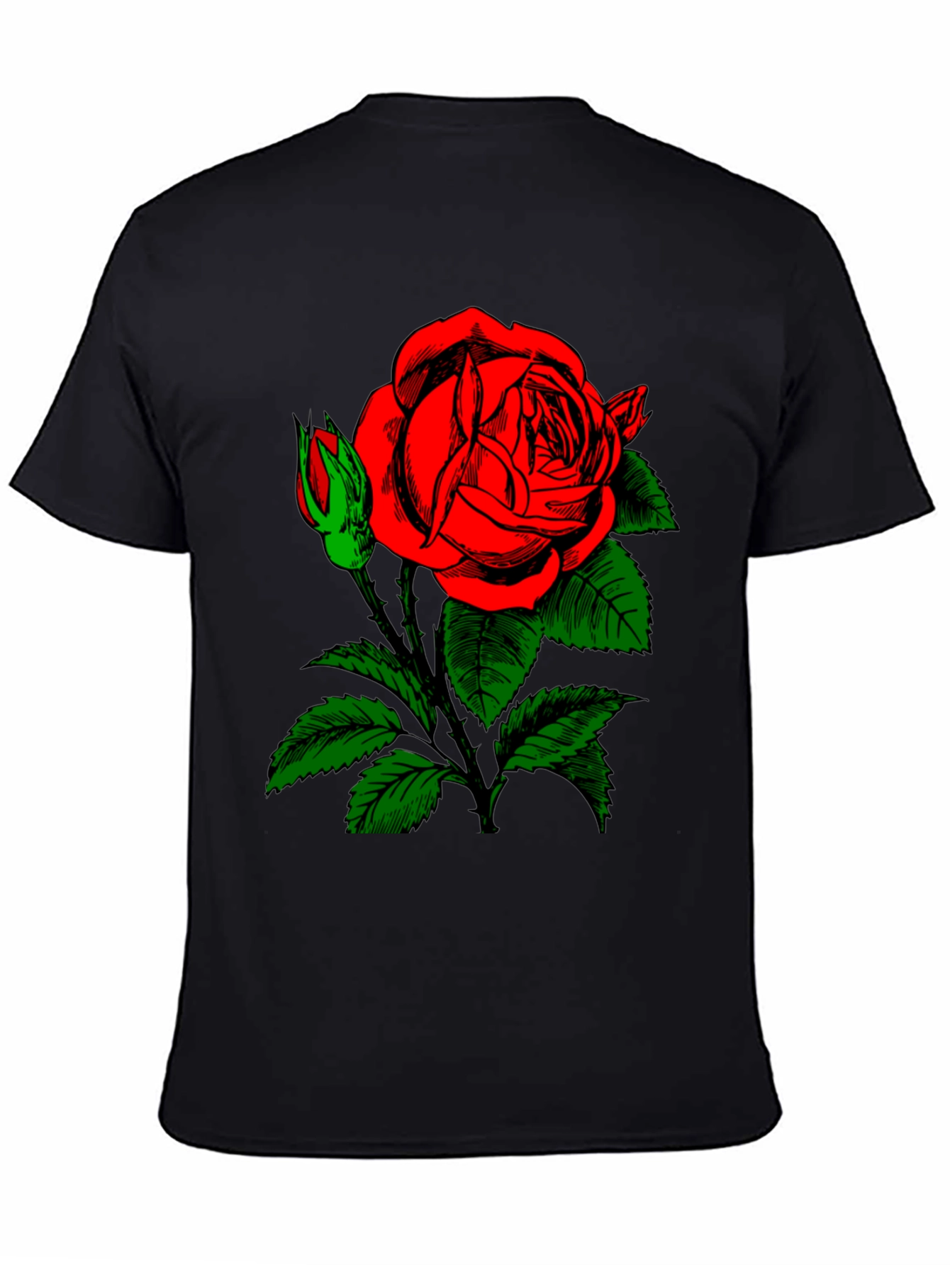 Black Rose Graphic Black T-Shirt view 4