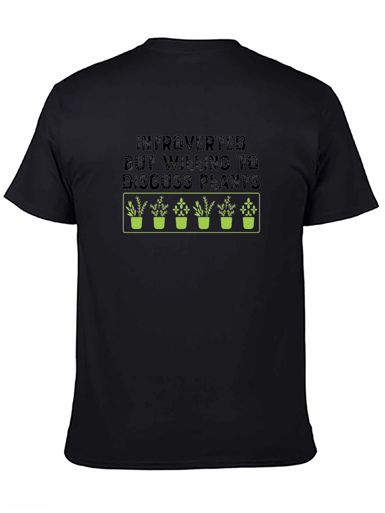 Black Introverted Plants Graphic Tee view 4