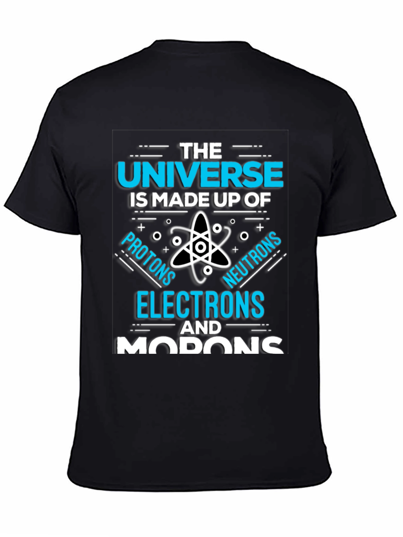 Black Universe Funny Science T-Shirt view 4