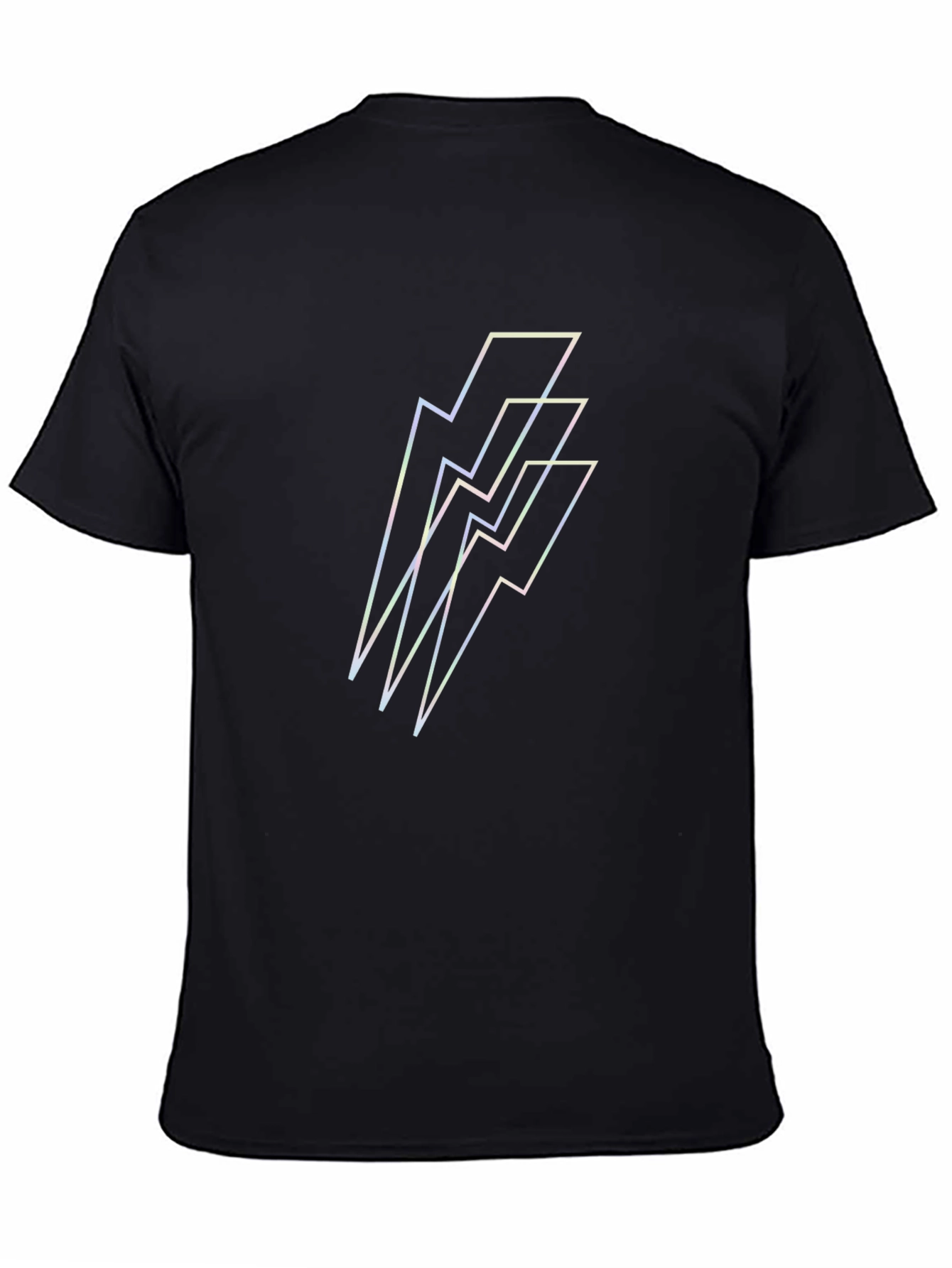Black Lightning Bolt Graphic Black T-Shirt view 4
