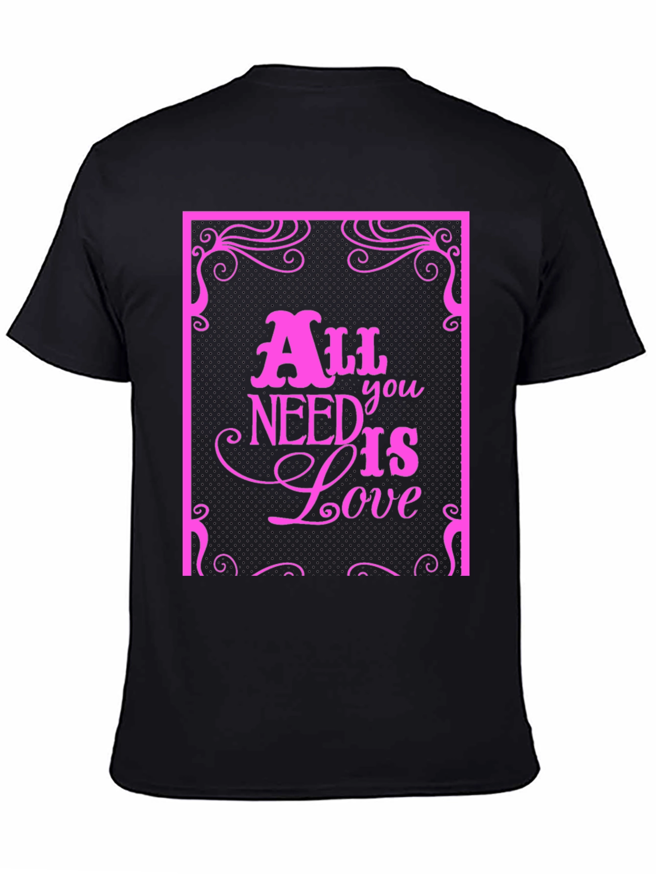 Black All You Need Is Love Graphic Tee view 4