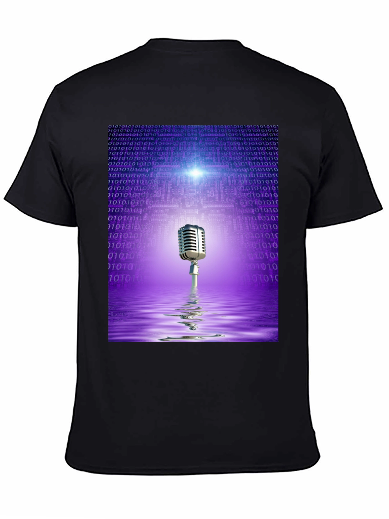 Black Retro Tech Microphone T-Shirt - Black view 4