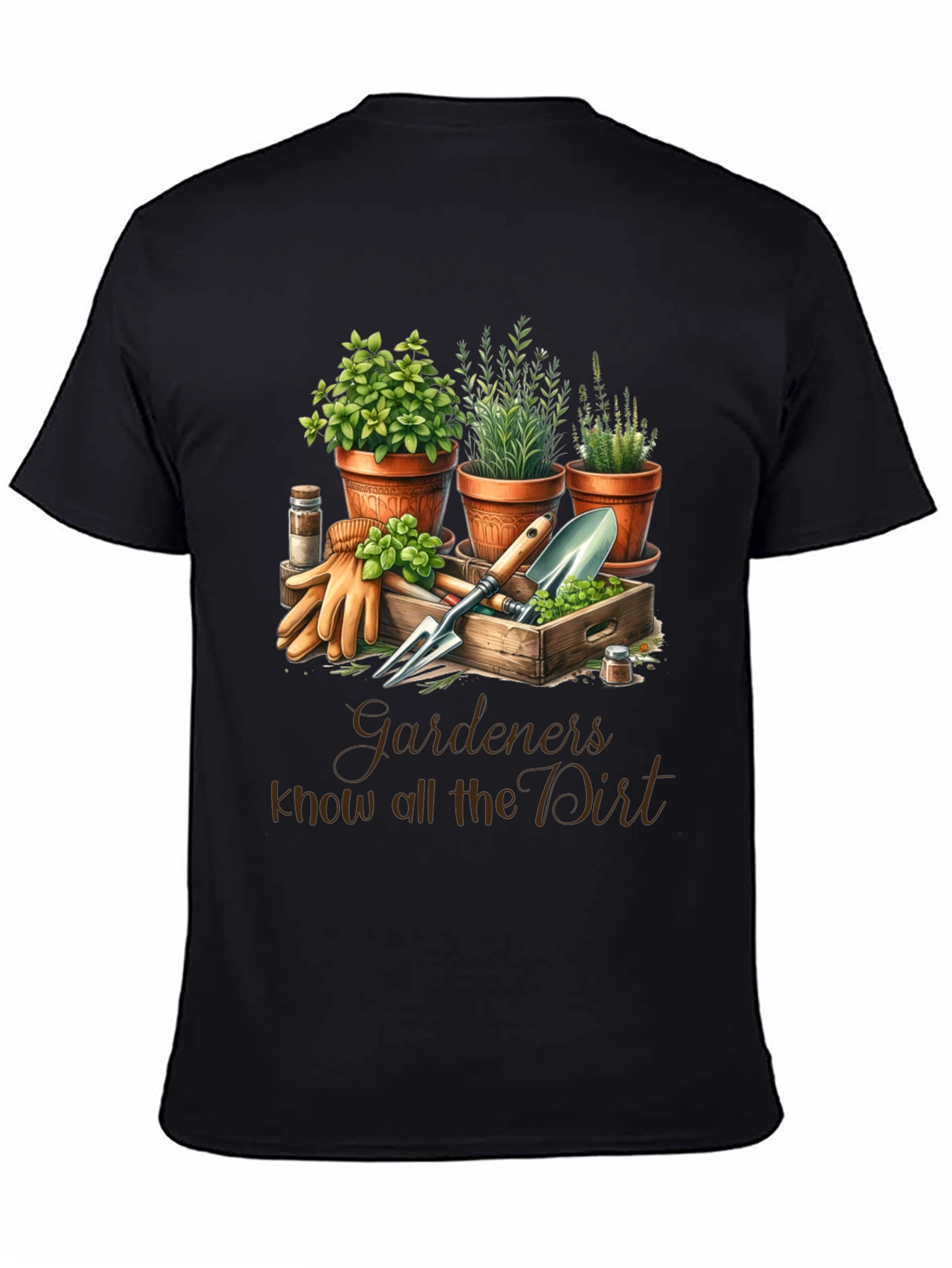 Black Gardener's Know All the Dirt T-Shirt view 4