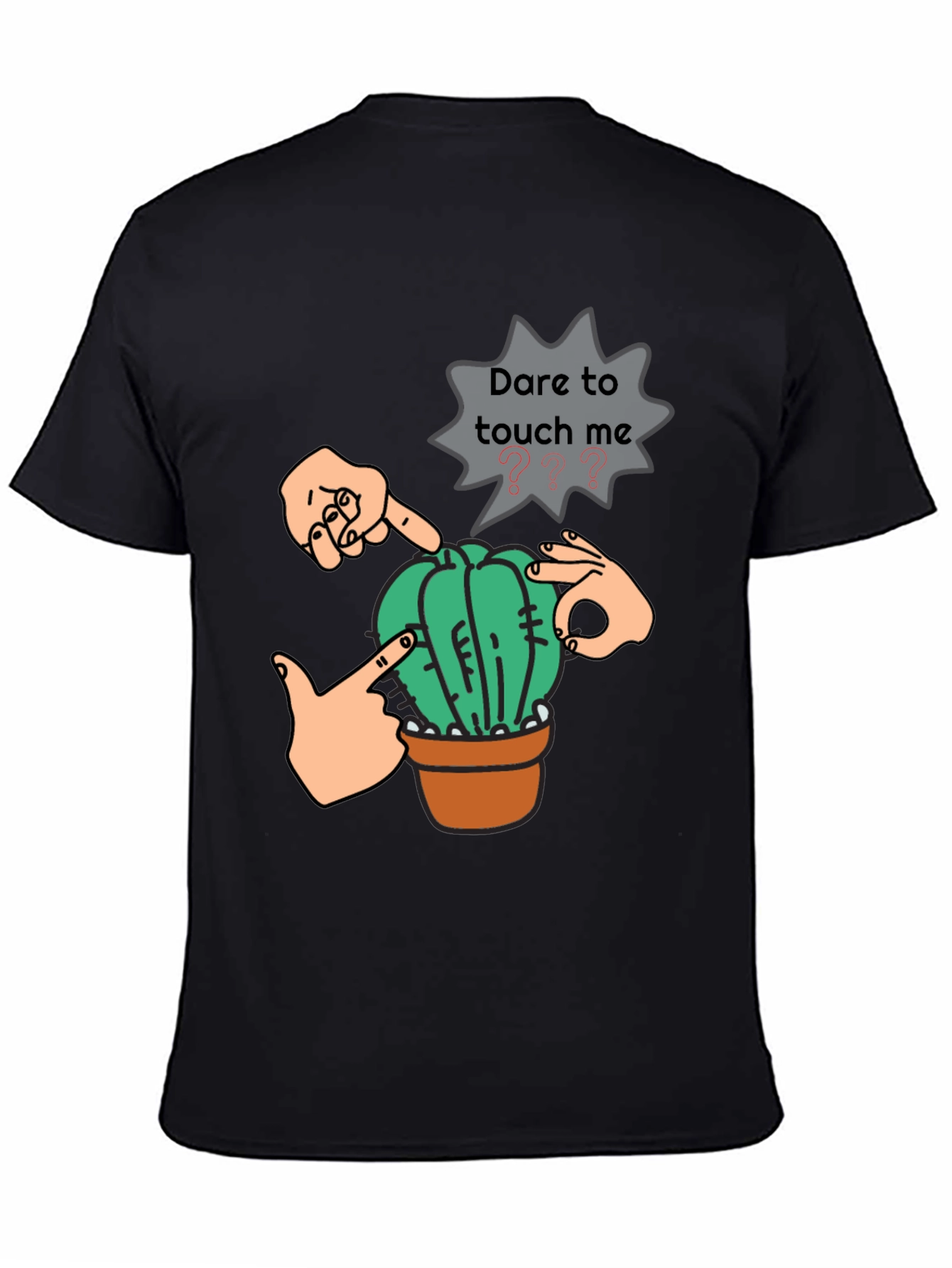 Black Dare to Touch Cactus Graphic Tee view 4