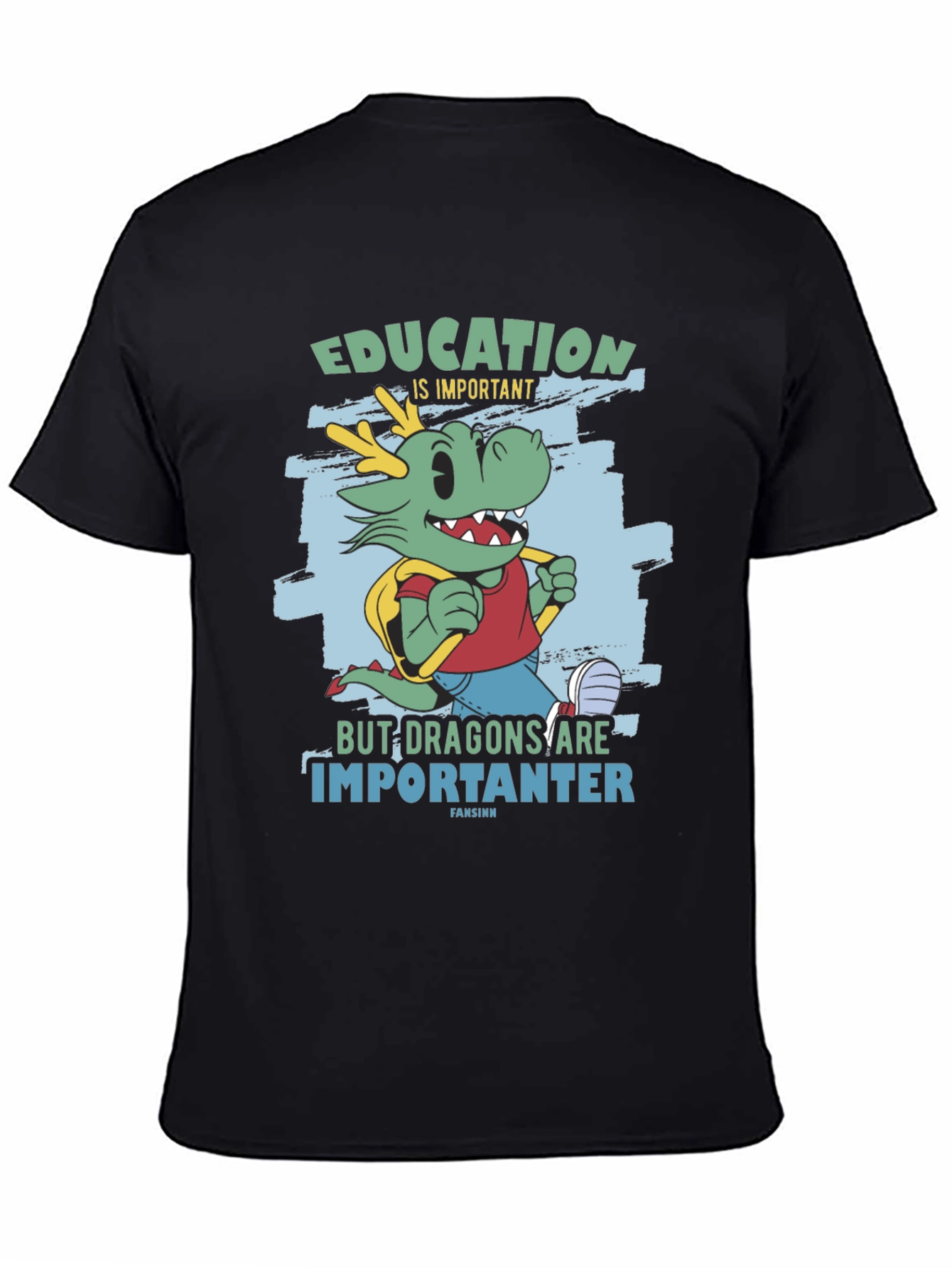 Black Education Dragon Graphic T-Shirt view 4