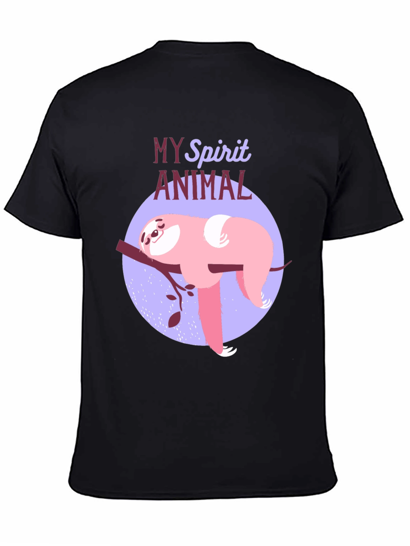 Black My Spirit Animal Sloth T-Shirt view 4