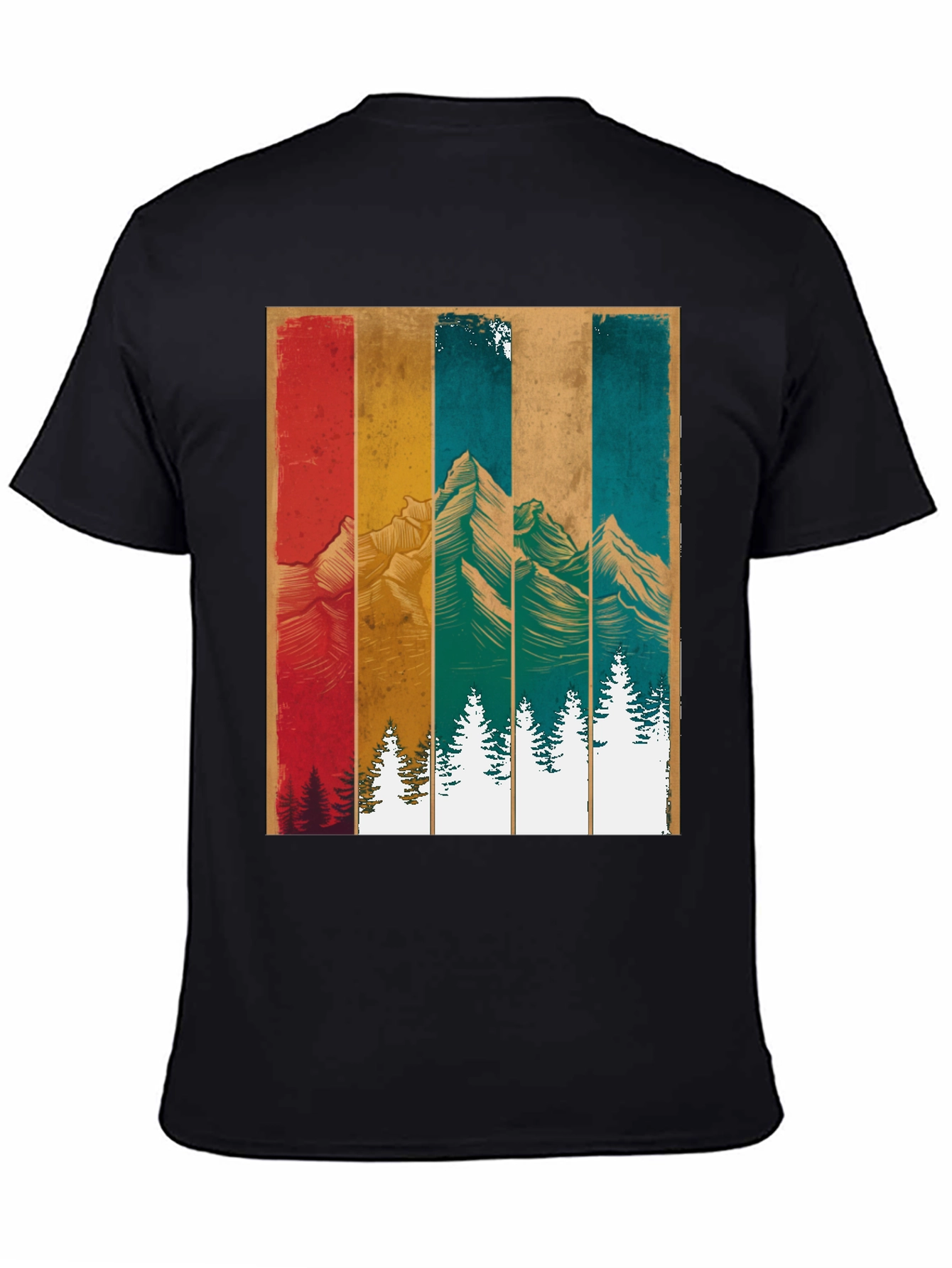 Black Retro Mountainscape Graphic Tee view 4