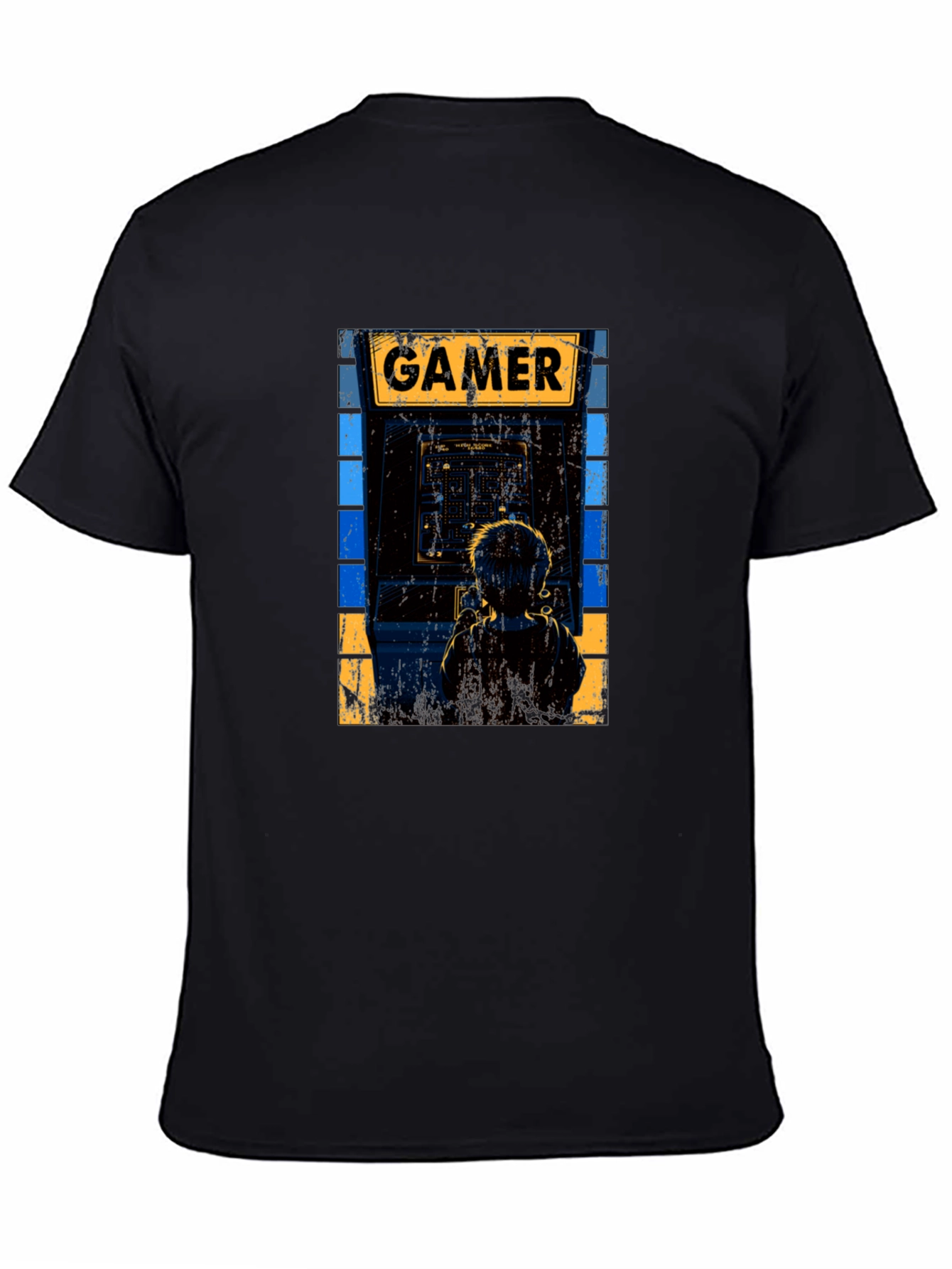 Black Retro Gamer Arcade T-Shirt view 4