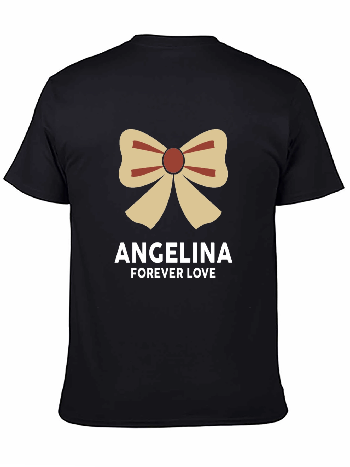 Black Angelina Forever Love Bow Graphic Tee - Black Cotton Blend view 4