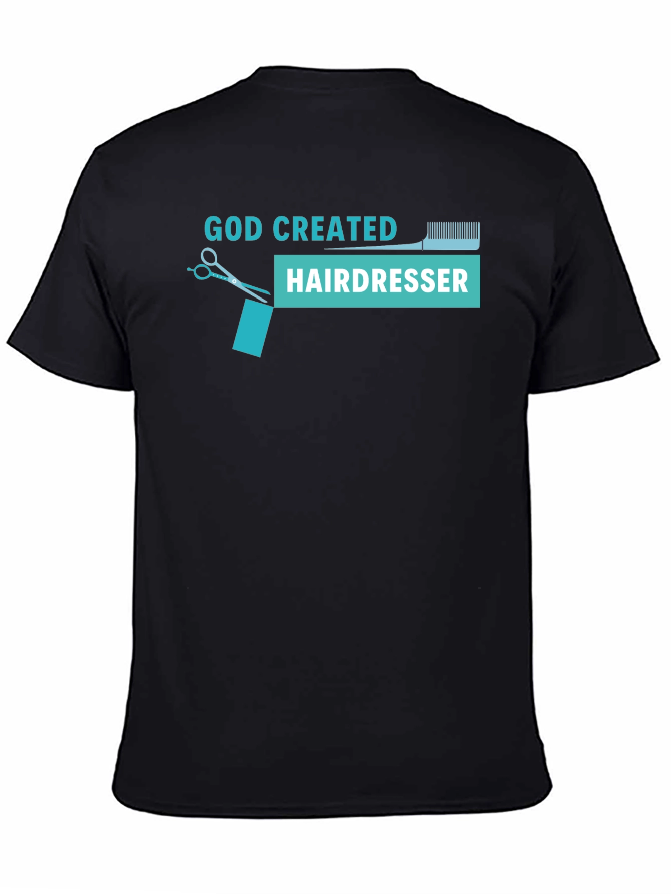 Black God Created Hairdresser T-Shirt - Black view 4