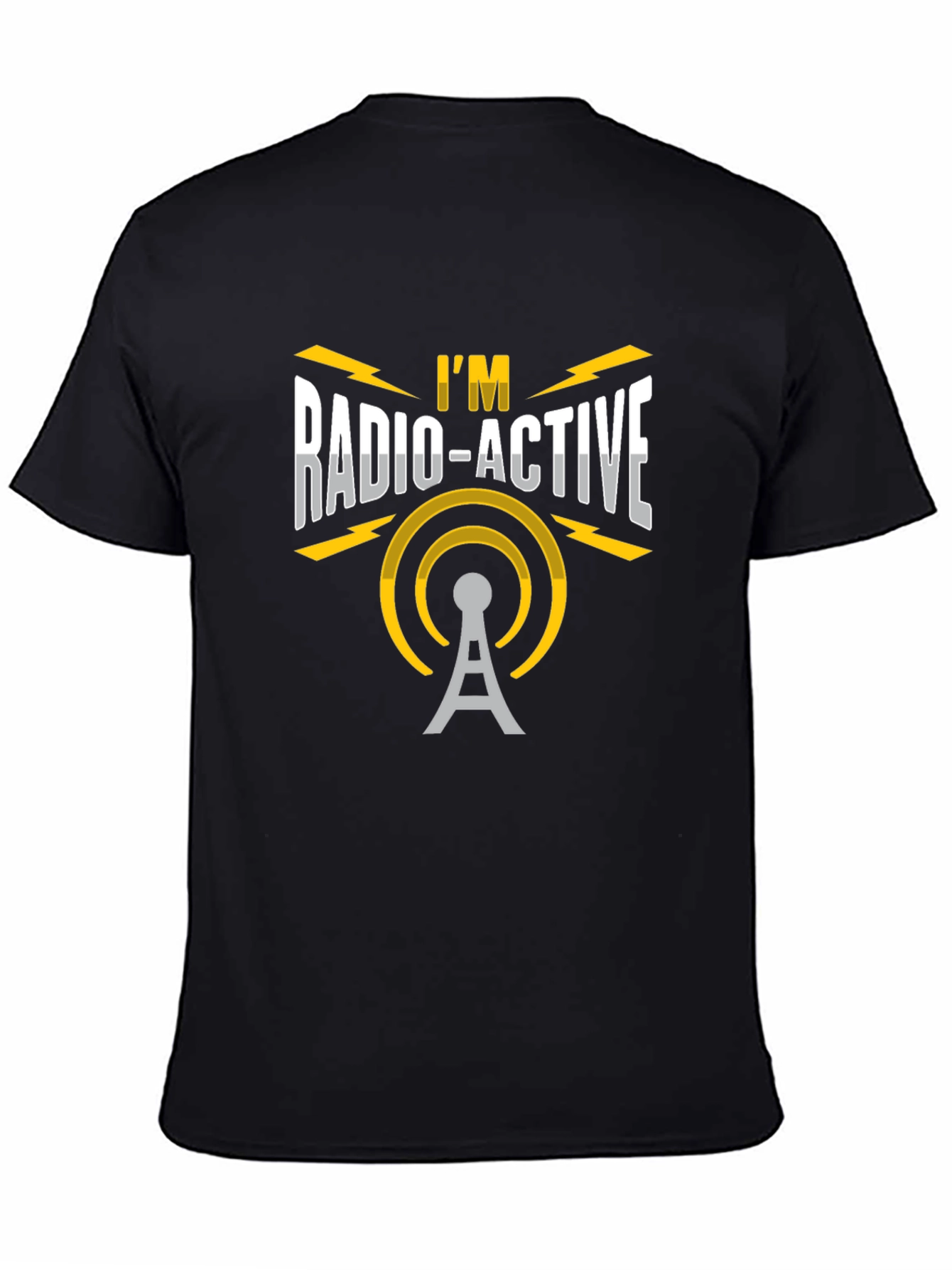 Black I'm Radio-Active Black T-Shirt - Funny Ham Radio Operator Tee view 4