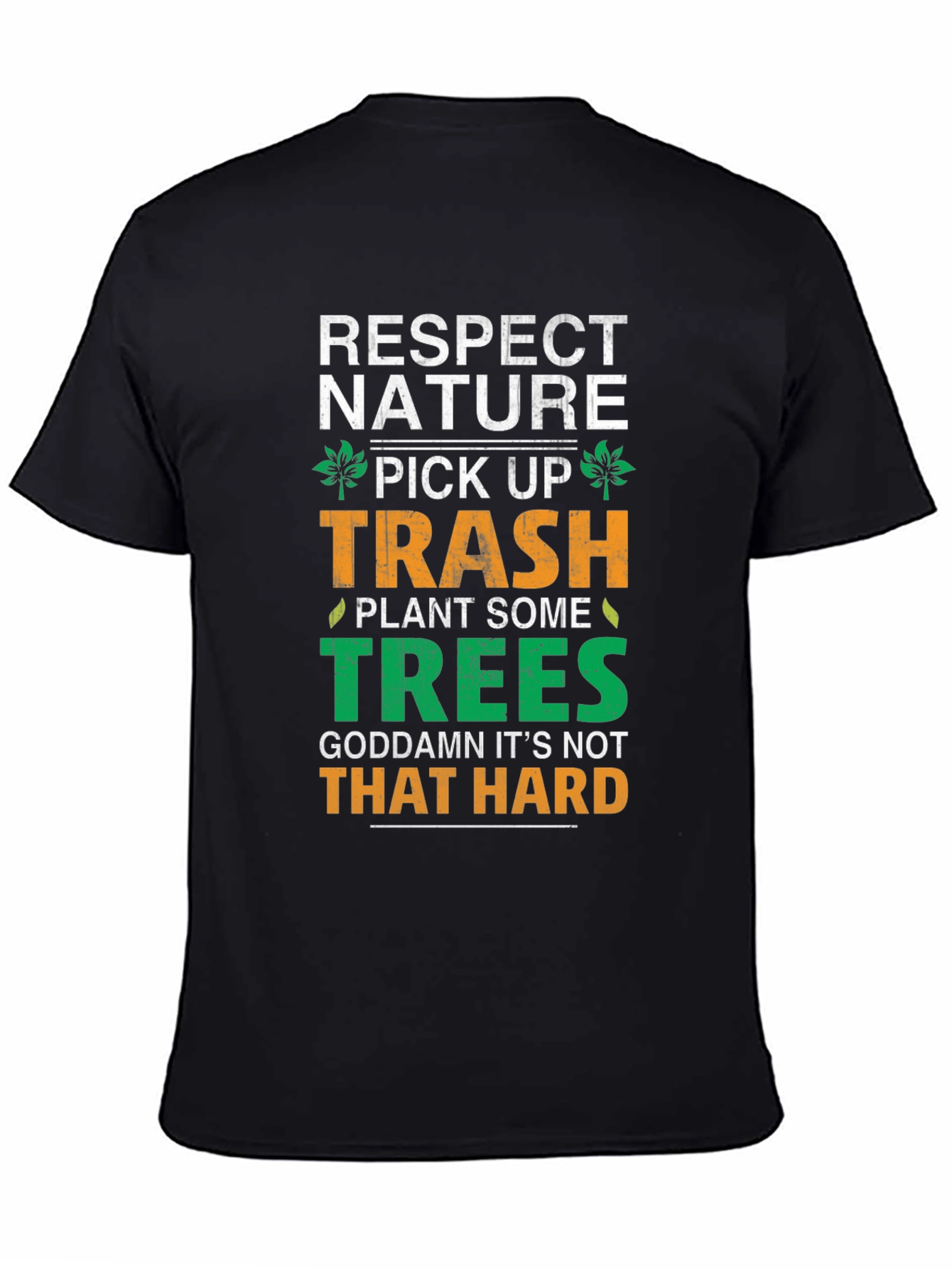 Black Respect Nature Black Graphic Tee view 4