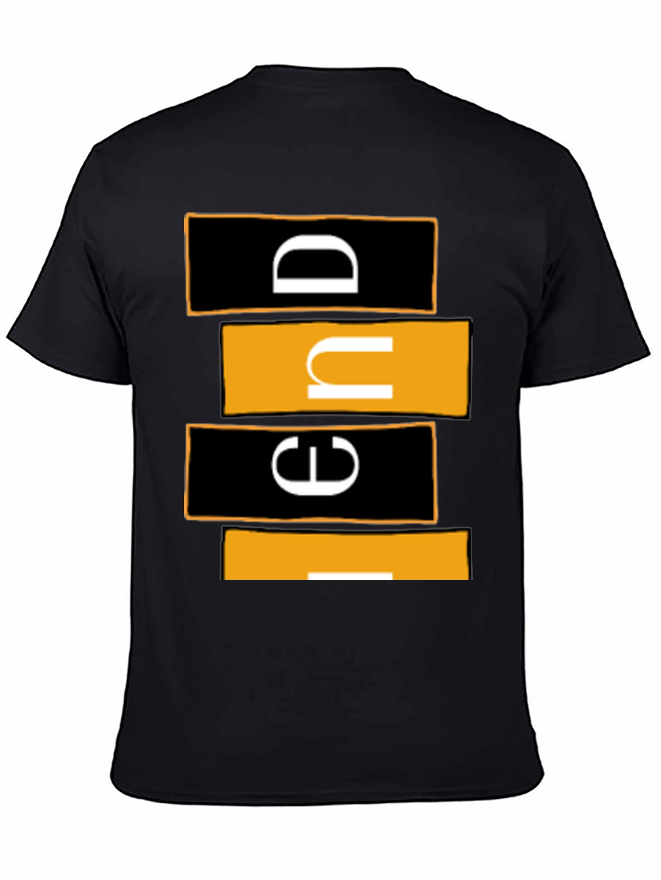 Black Modern Graphic Tee - Abstract Lettering view 4