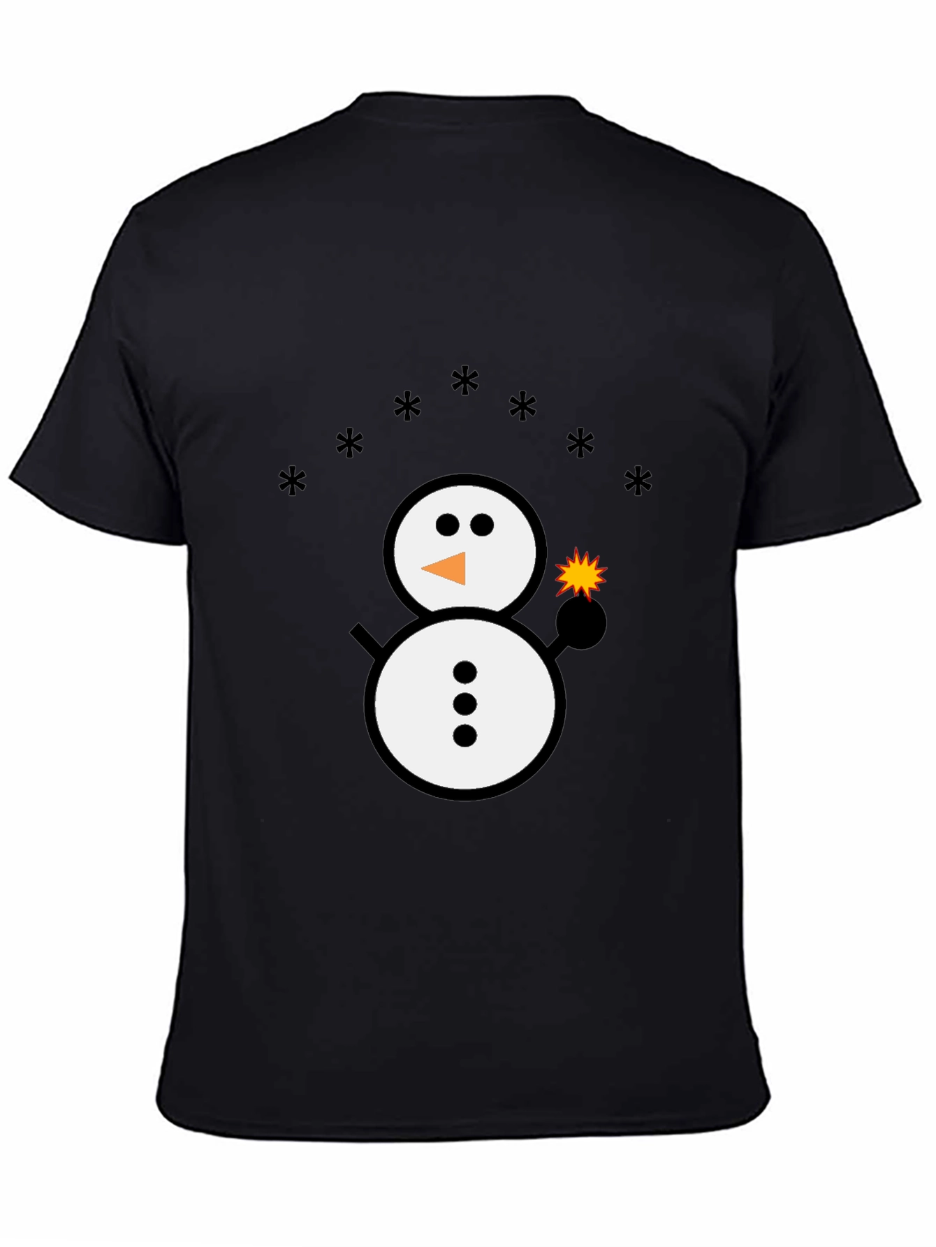 Black Snowman Sparkler Graphic Tee - Black Cotton Blend view 4