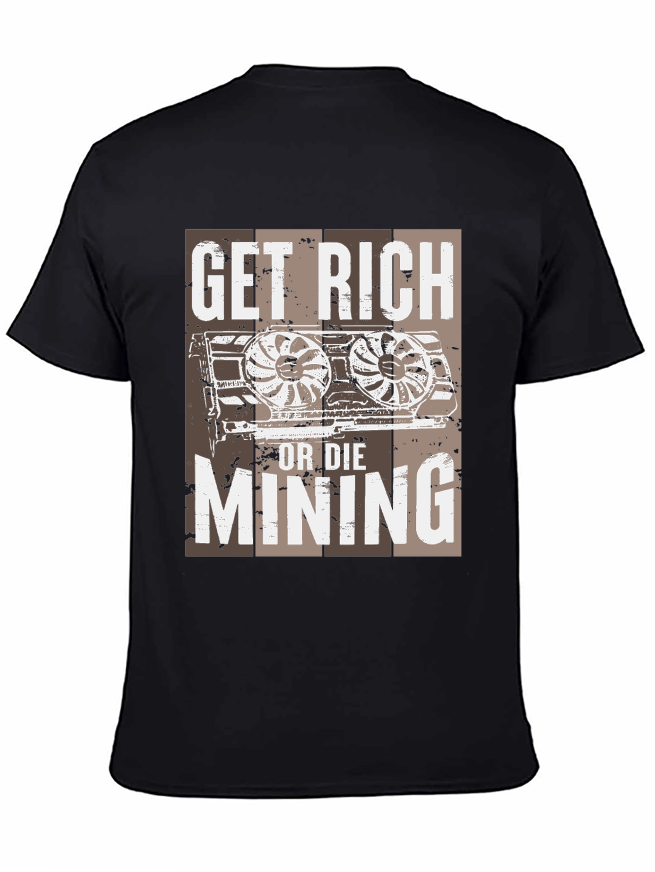 Black Get Rich or Die Mining T-Shirt view 4