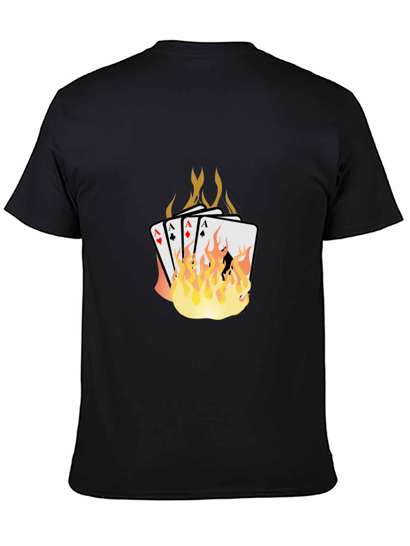 Black Flaming Aces Graphic T-Shirt view 4