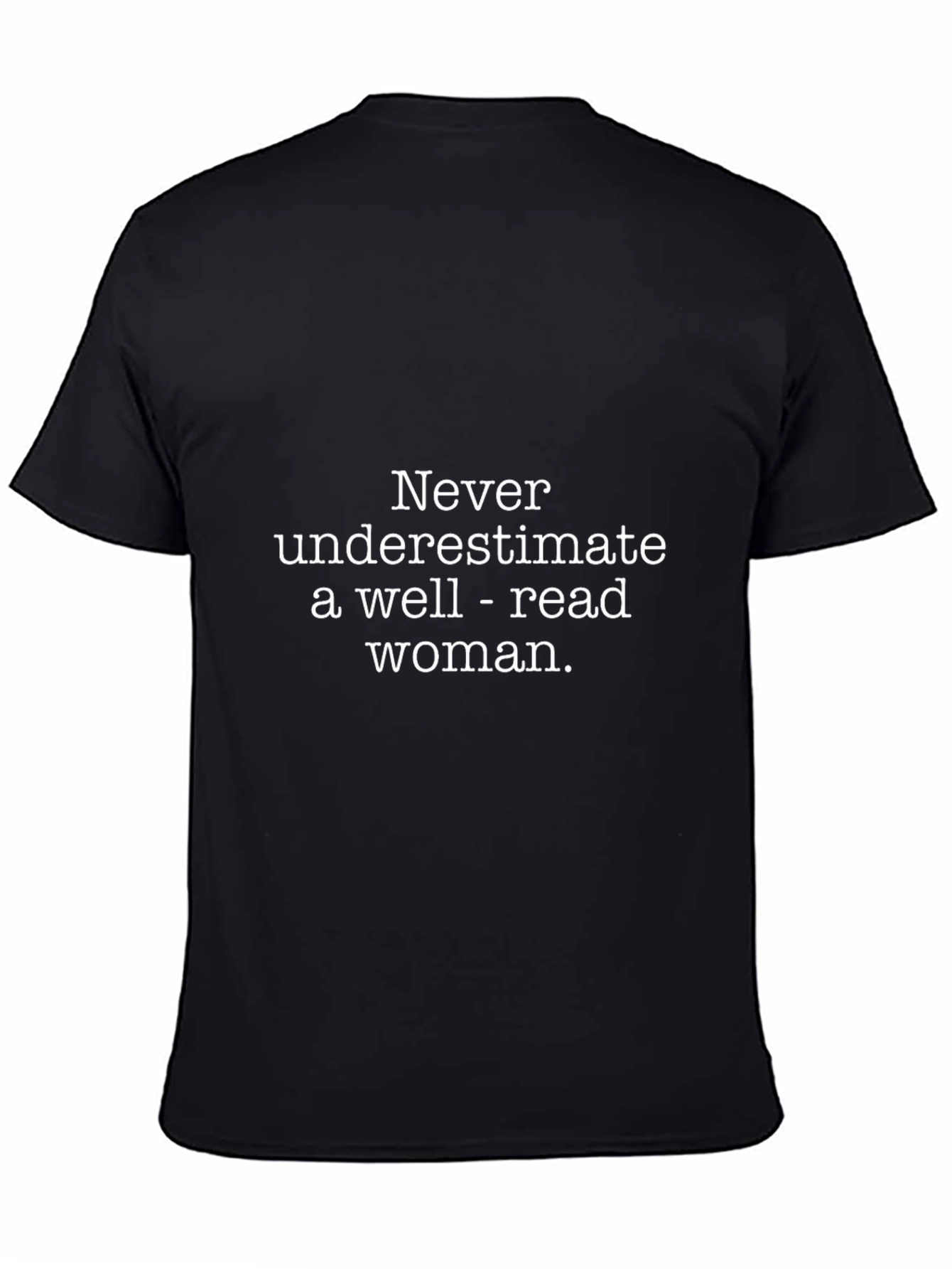Black Well-Read Woman T-Shirt - Black Cotton Casual Wear view 4